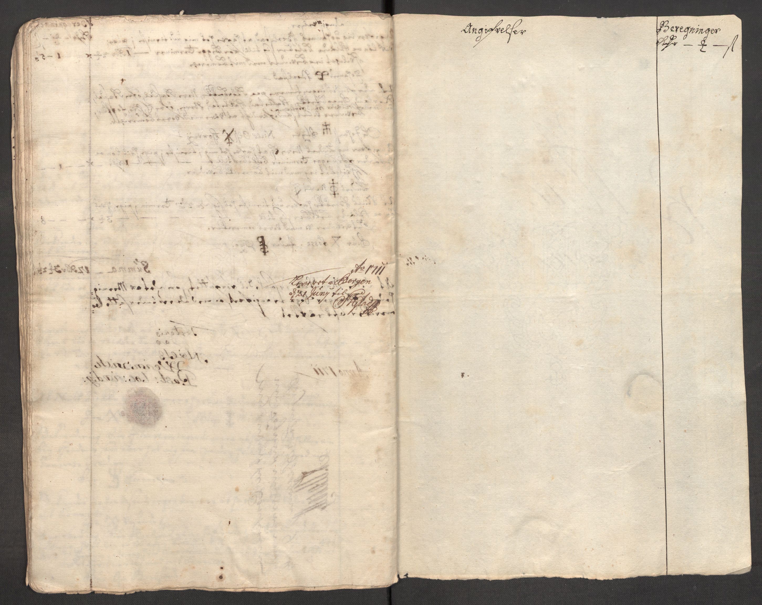 Rentekammeret inntil 1814, Reviderte regnskaper, Fogderegnskap, AV/RA-EA-4092/R51/L3193: Fogderegnskap Nordhordland og Voss, 1711, s. 411