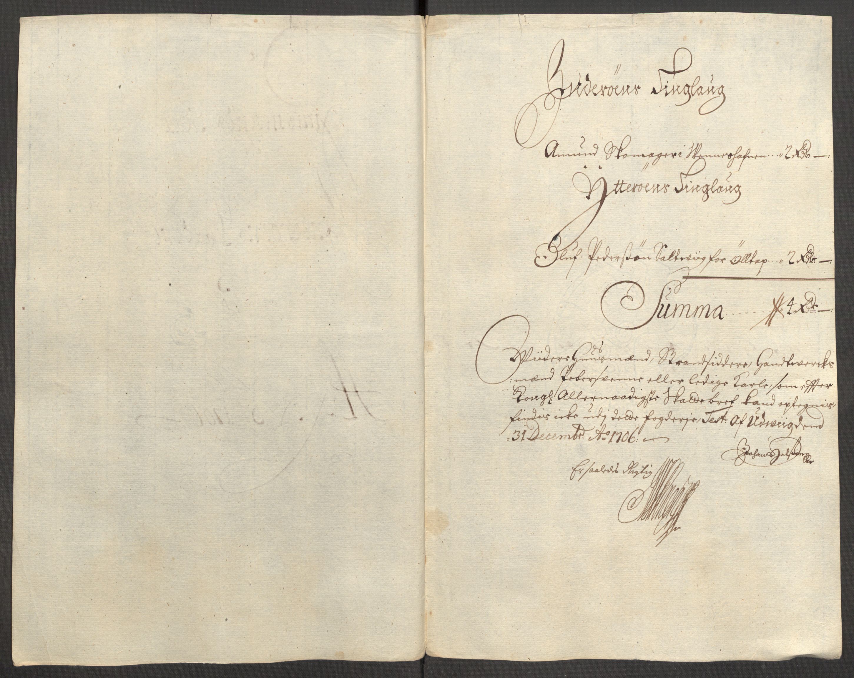 Rentekammeret inntil 1814, Reviderte regnskaper, Fogderegnskap, AV/RA-EA-4092/R63/L4315: Fogderegnskap Inderøy, 1706-1707, s. 144