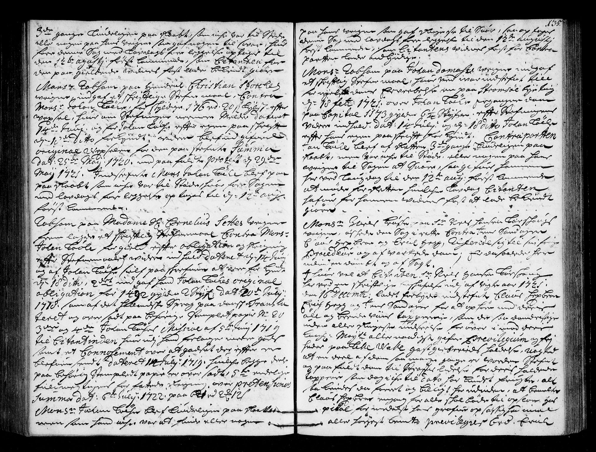 Lier, Røyken og Hurum sorenskriveri, SAKO/A-89/F/Fa/L0045: Tingbok, 1721-1724, s. 135