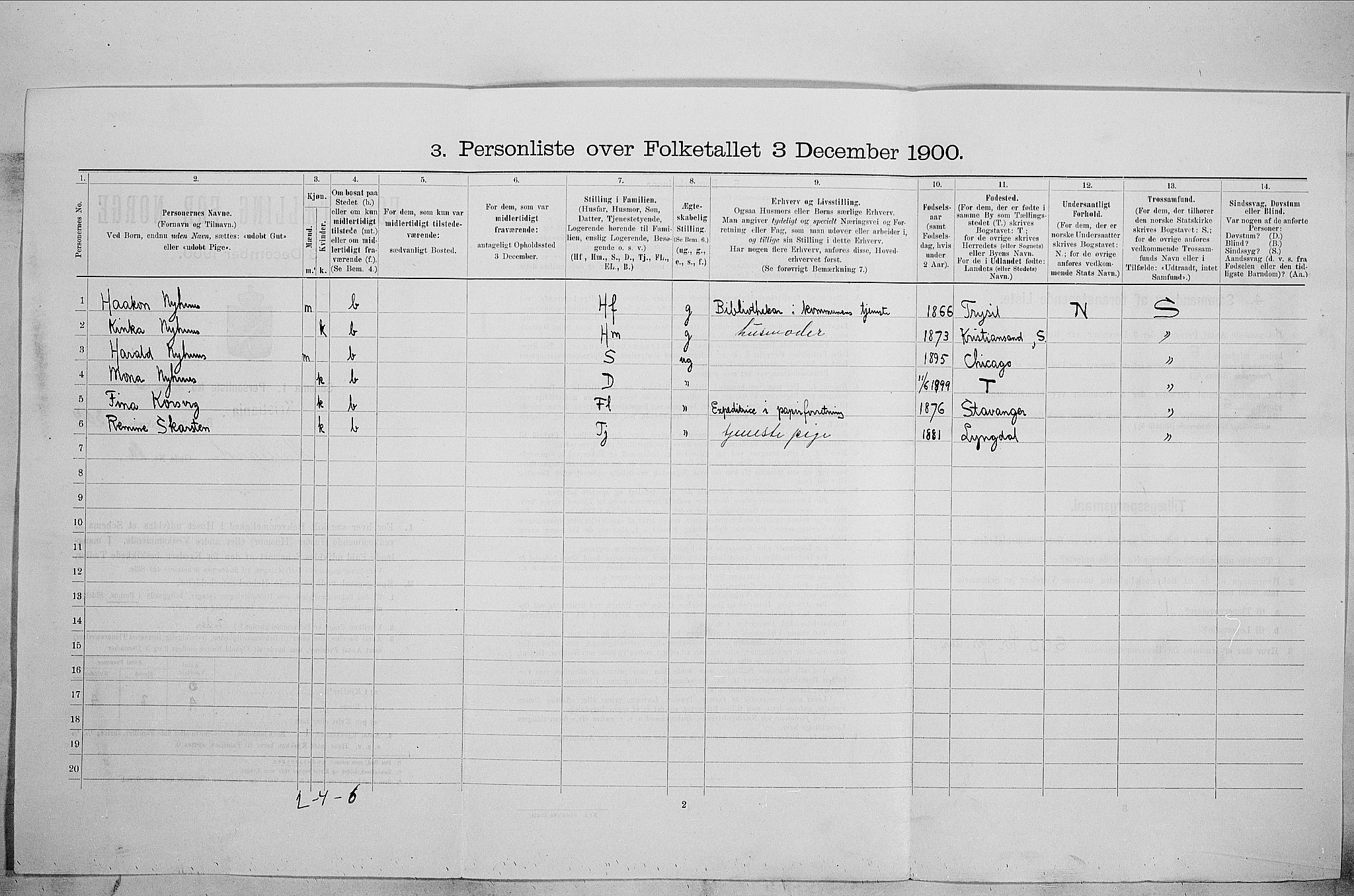 SAO, Folketelling 1900 for 0301 Kristiania kjøpstad, 1900, s. 57247