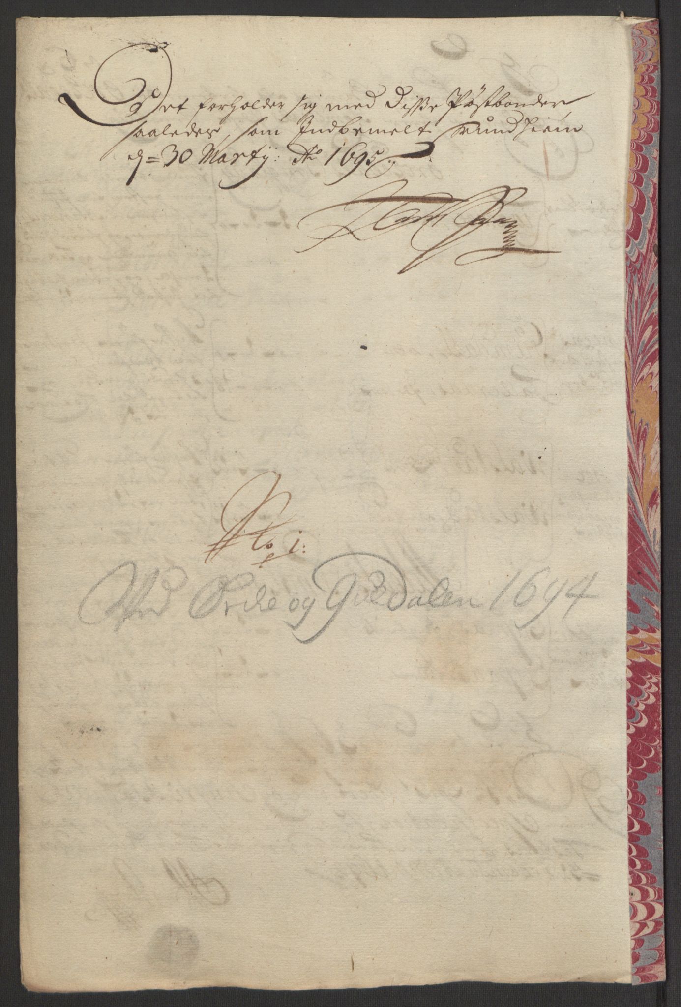 Rentekammeret inntil 1814, Reviderte regnskaper, Fogderegnskap, AV/RA-EA-4092/R60/L3944: Fogderegnskap Orkdal og Gauldal, 1694, s. 178