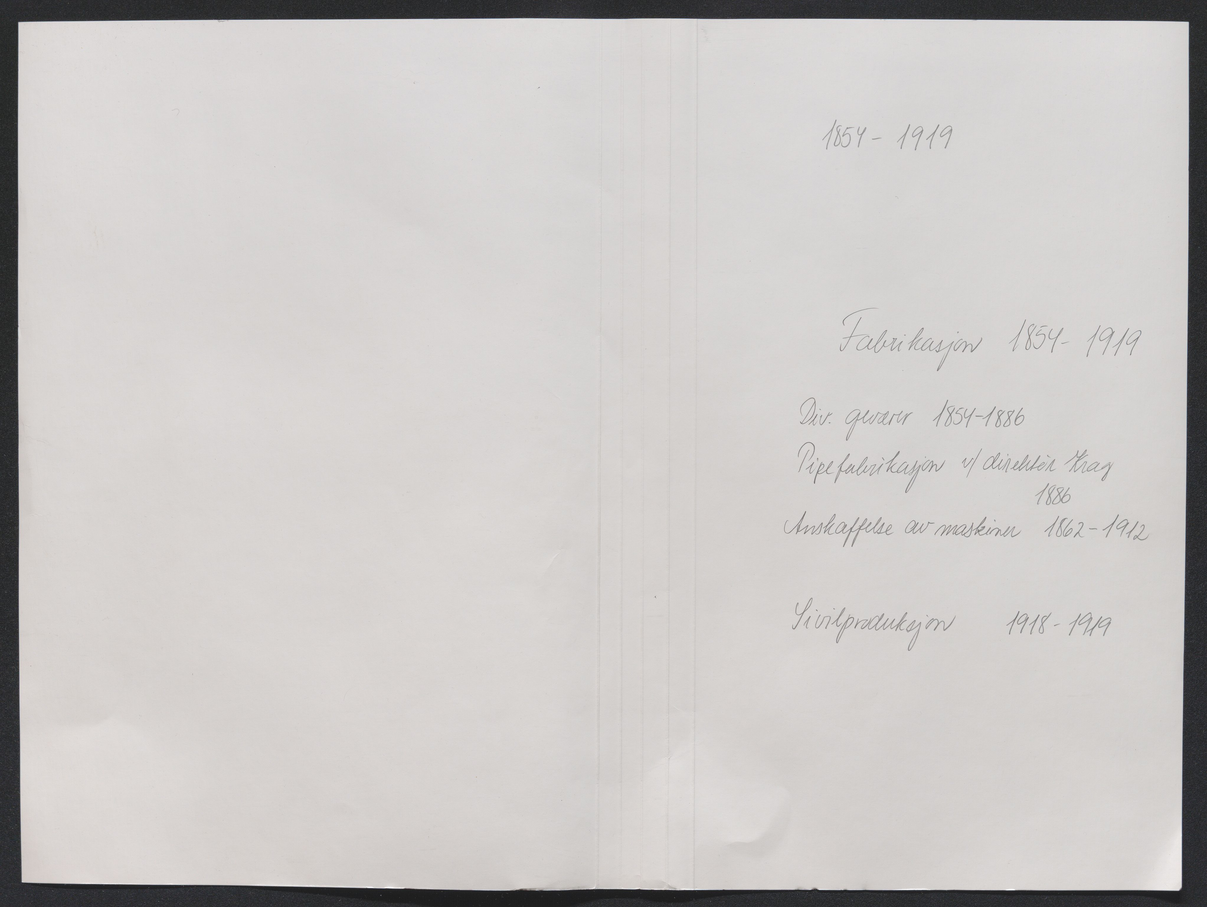 Kongsberg Våpenfabrikk, AV/SAKO-P-1081/G/Ga/L0002: Instruksjoner, reglementer, produksjon, tekniske rapporter m.m., 1854-1919, s. 1