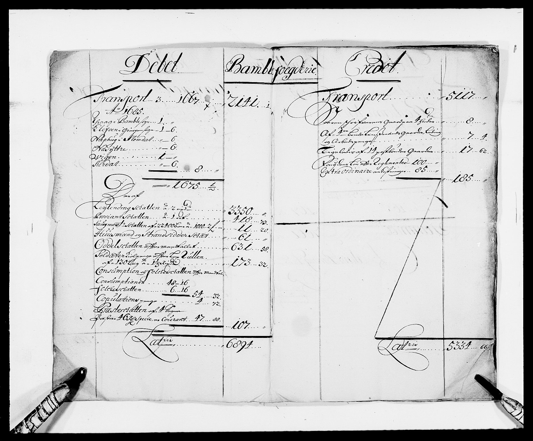 Rentekammeret inntil 1814, Reviderte regnskaper, Fogderegnskap, RA/EA-4092/R34/L2048: Fogderegnskap Bamble, 1685-1687, s. 4