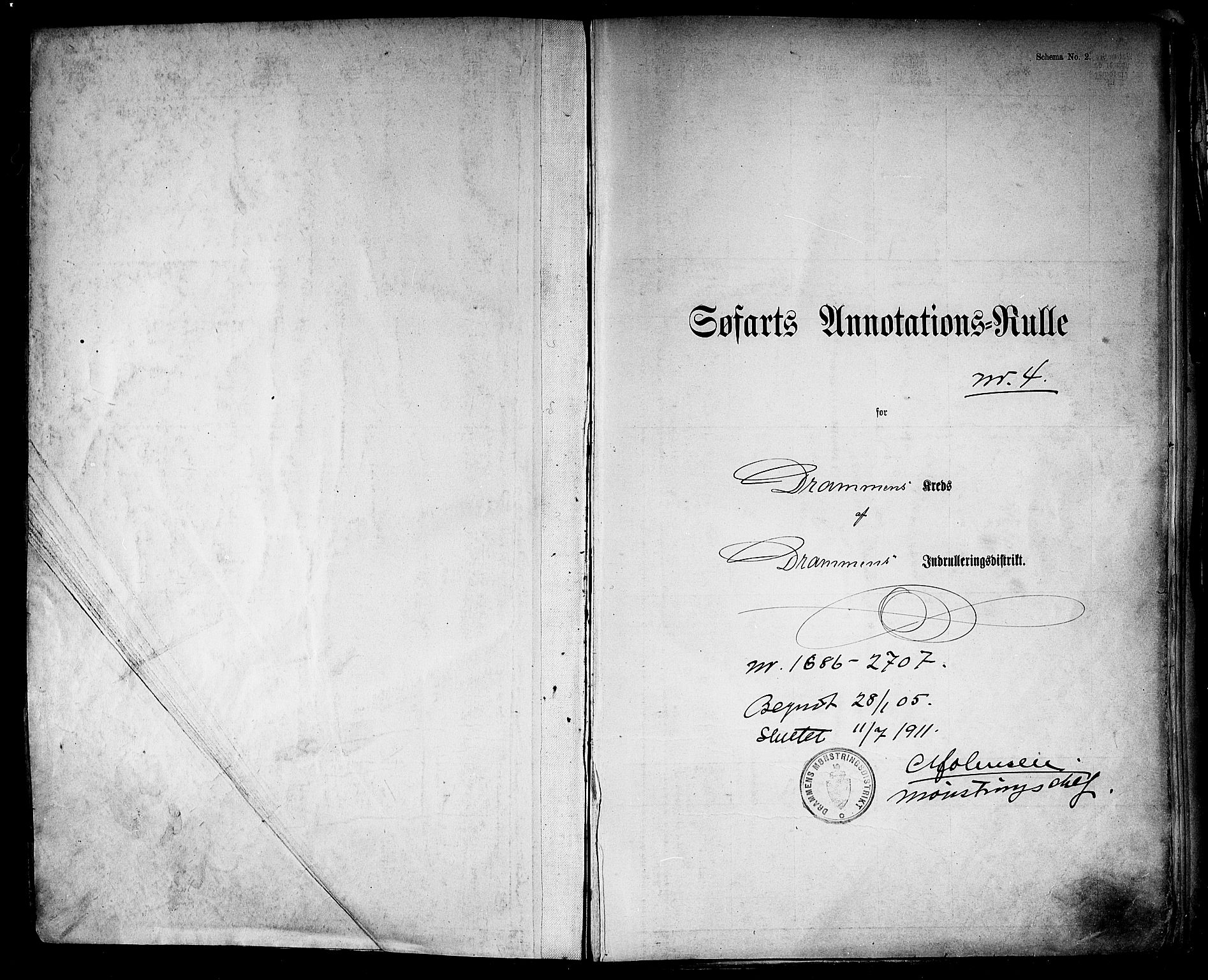 Drammen innrulleringsdistrikt, AV/SAKO-A-781/F/Fb/L0006: Annotasjonsrulle, 1905-1911, s. 2