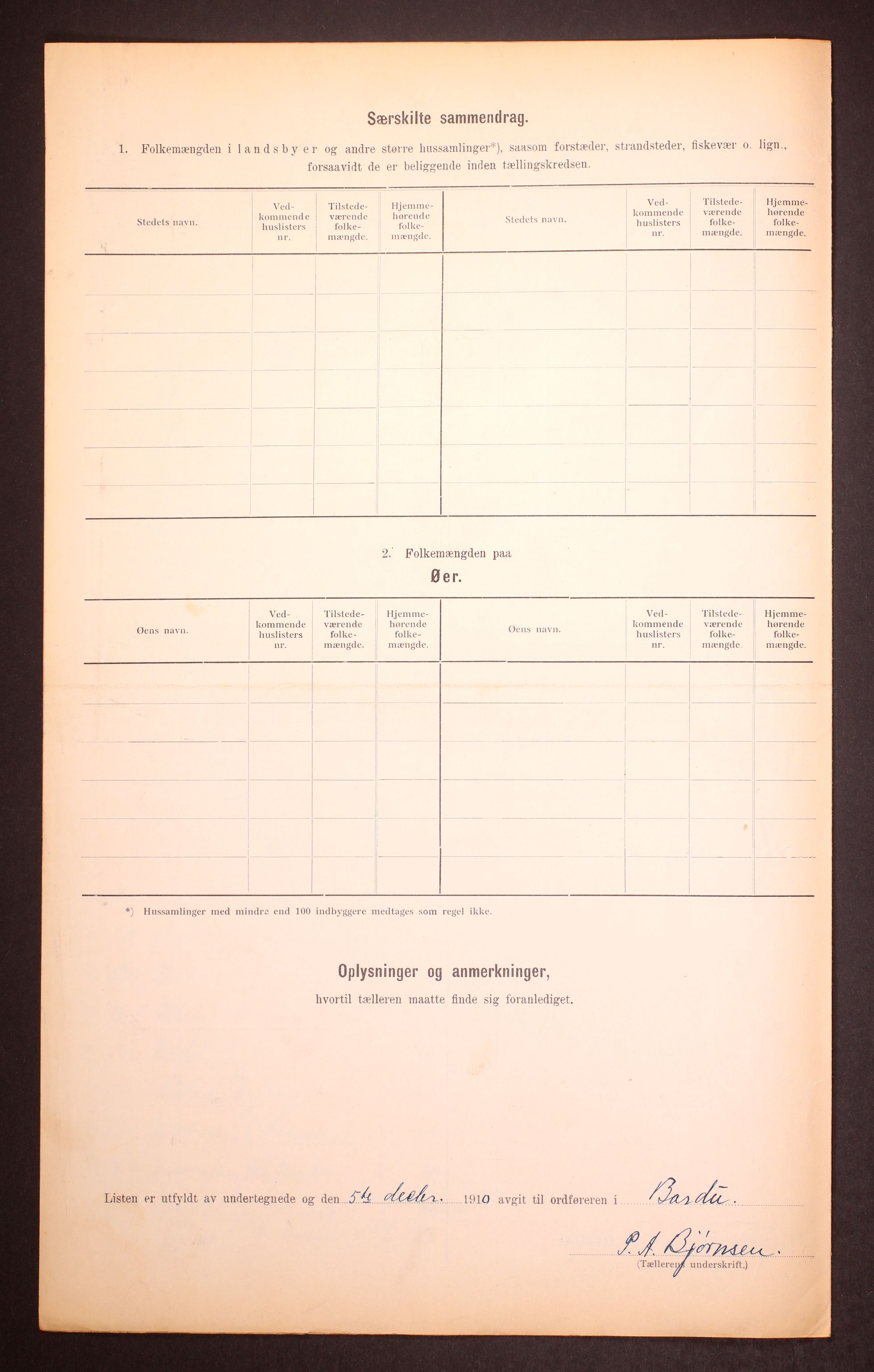 RA, Folketelling 1910 for 1922 Bardu herred, 1910, s. 9