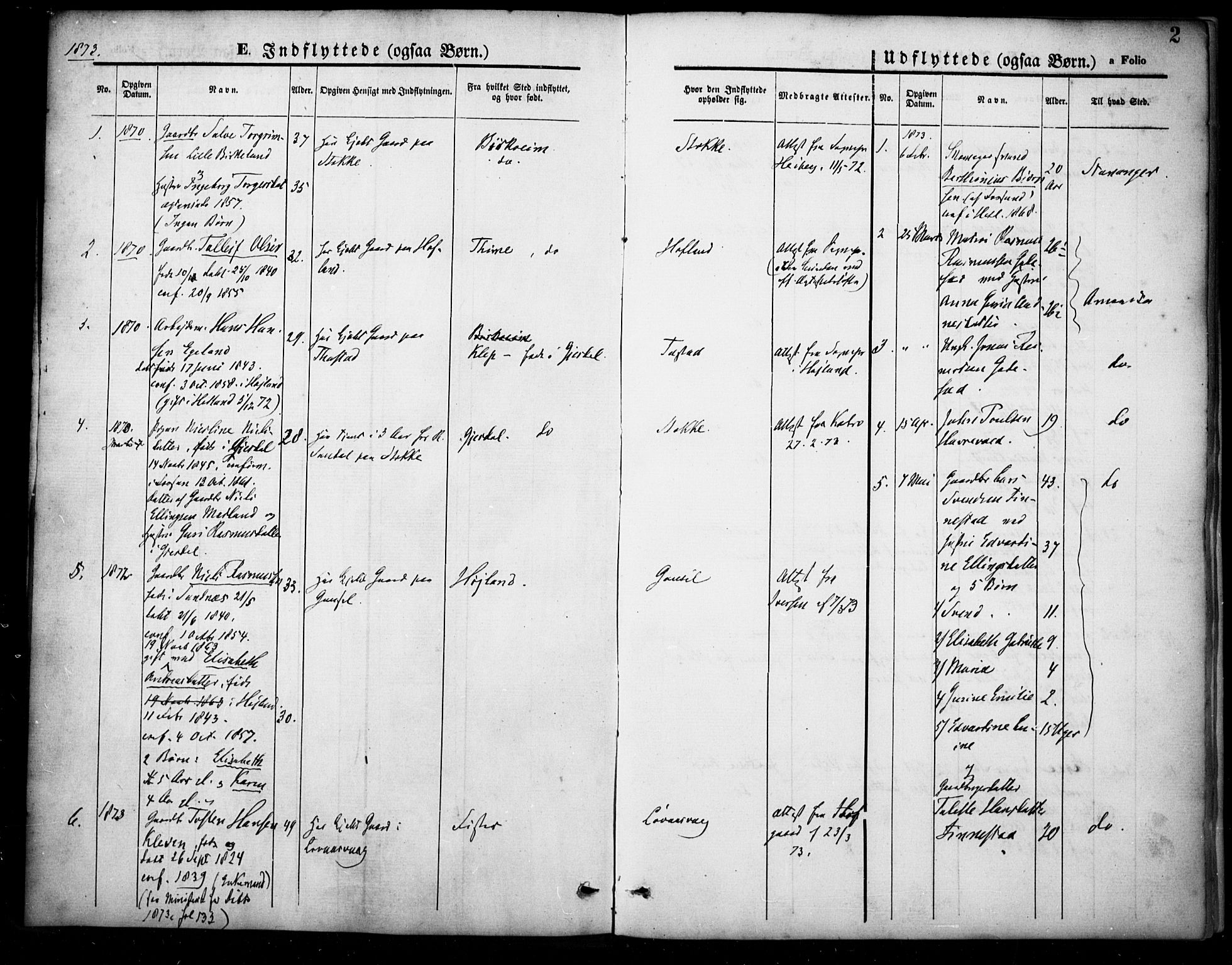 Hetland sokneprestkontor, SAST/A-101826/30/30BA/L0007: Ministerialbok nr. A 7, 1870-1924, s. 2