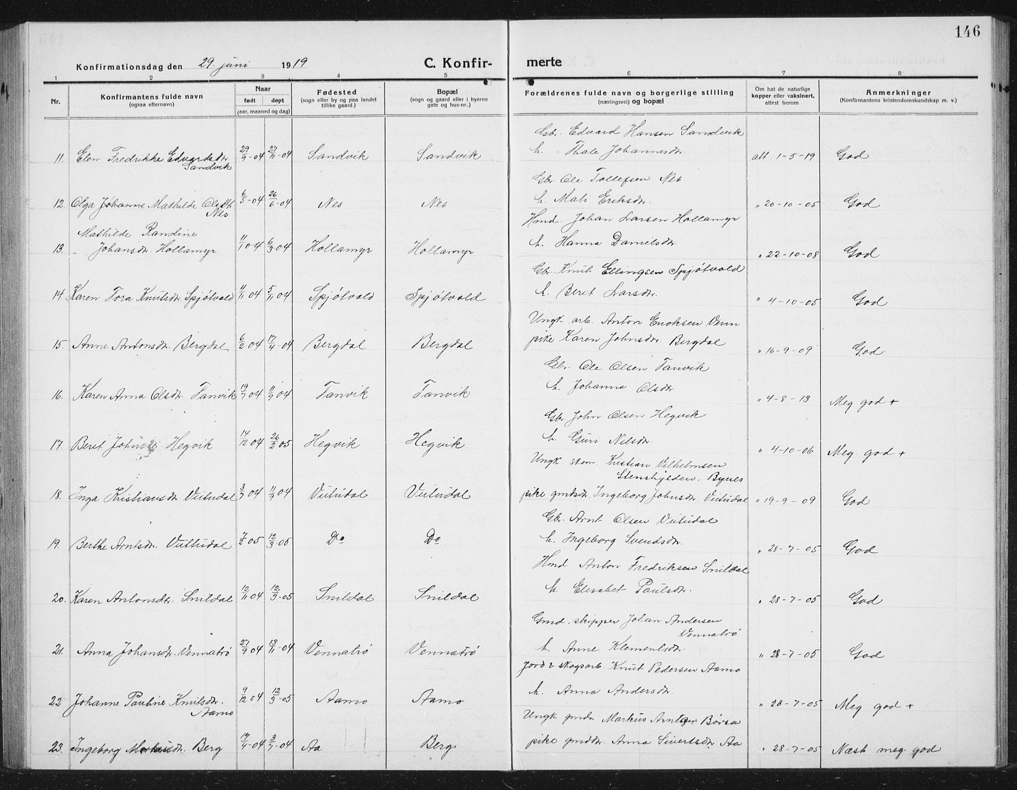 Ministerialprotokoller, klokkerbøker og fødselsregistre - Sør-Trøndelag, SAT/A-1456/630/L0506: Klokkerbok nr. 630C04, 1914-1933, s. 146
