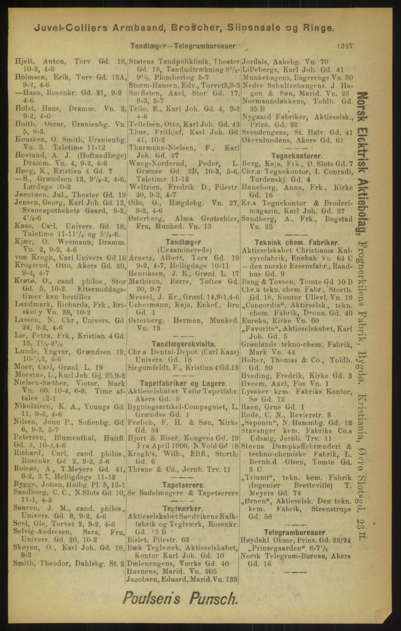 Kristiania/Oslo adressebok, PUBL/-, 1900, s. 1327