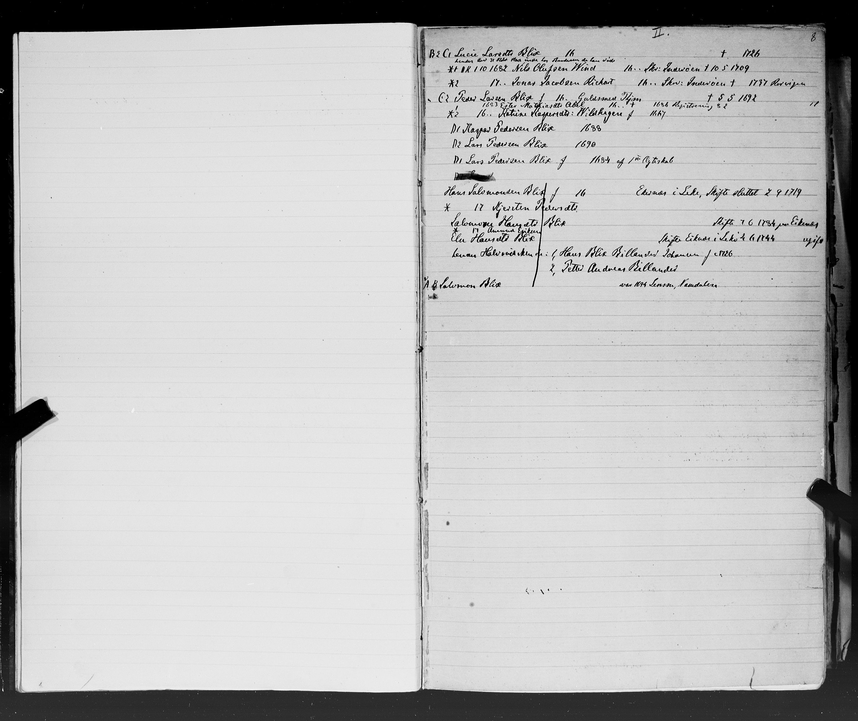 Hornemans samlinger, SAT/PA-X/A/L0015: A - K, 1600-1886