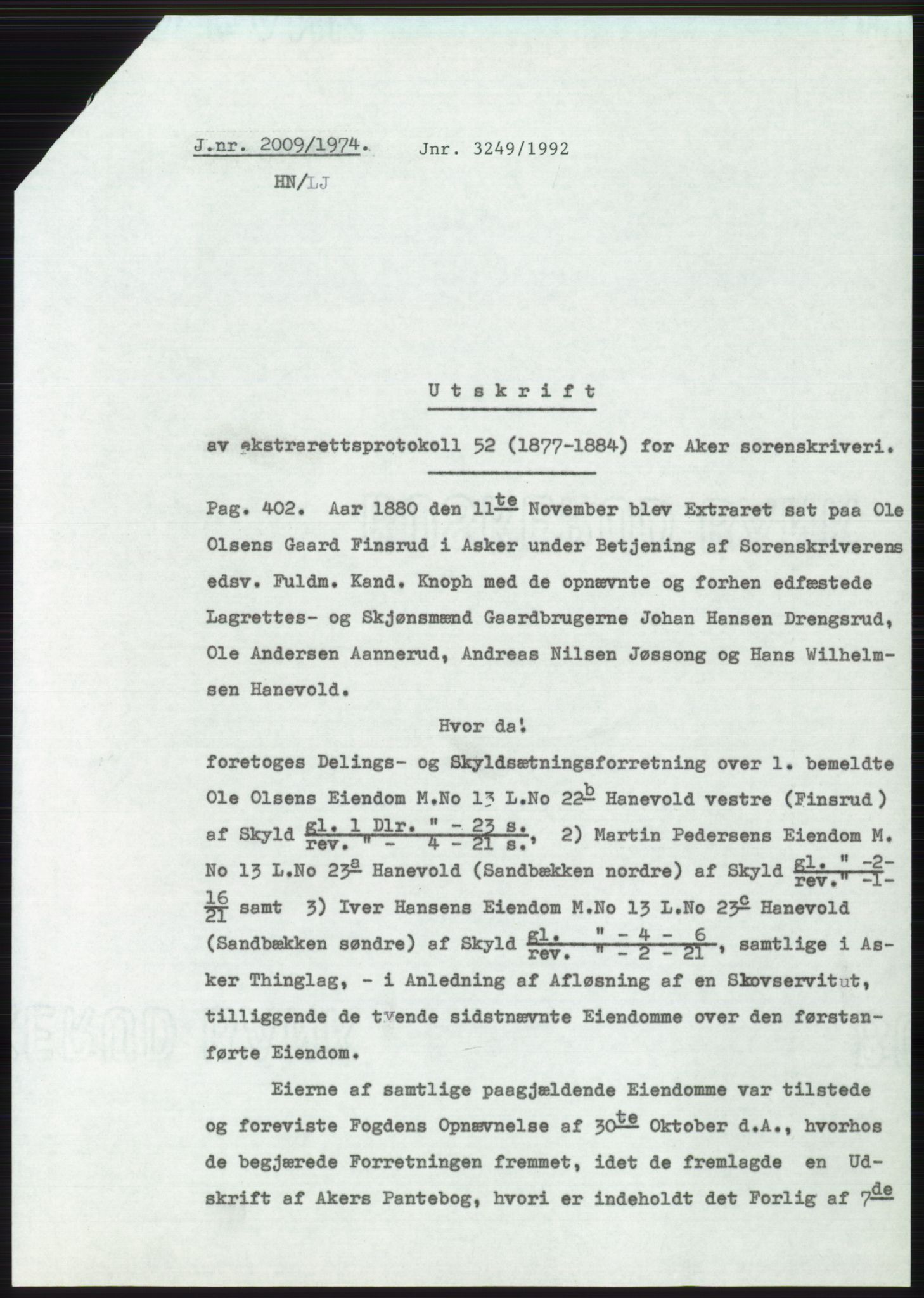 Statsarkivet i Oslo, SAO/A-10621/Z/Zd/L0033: Avskrifter, j.nr 15-2287/1974, 1974, s. 487