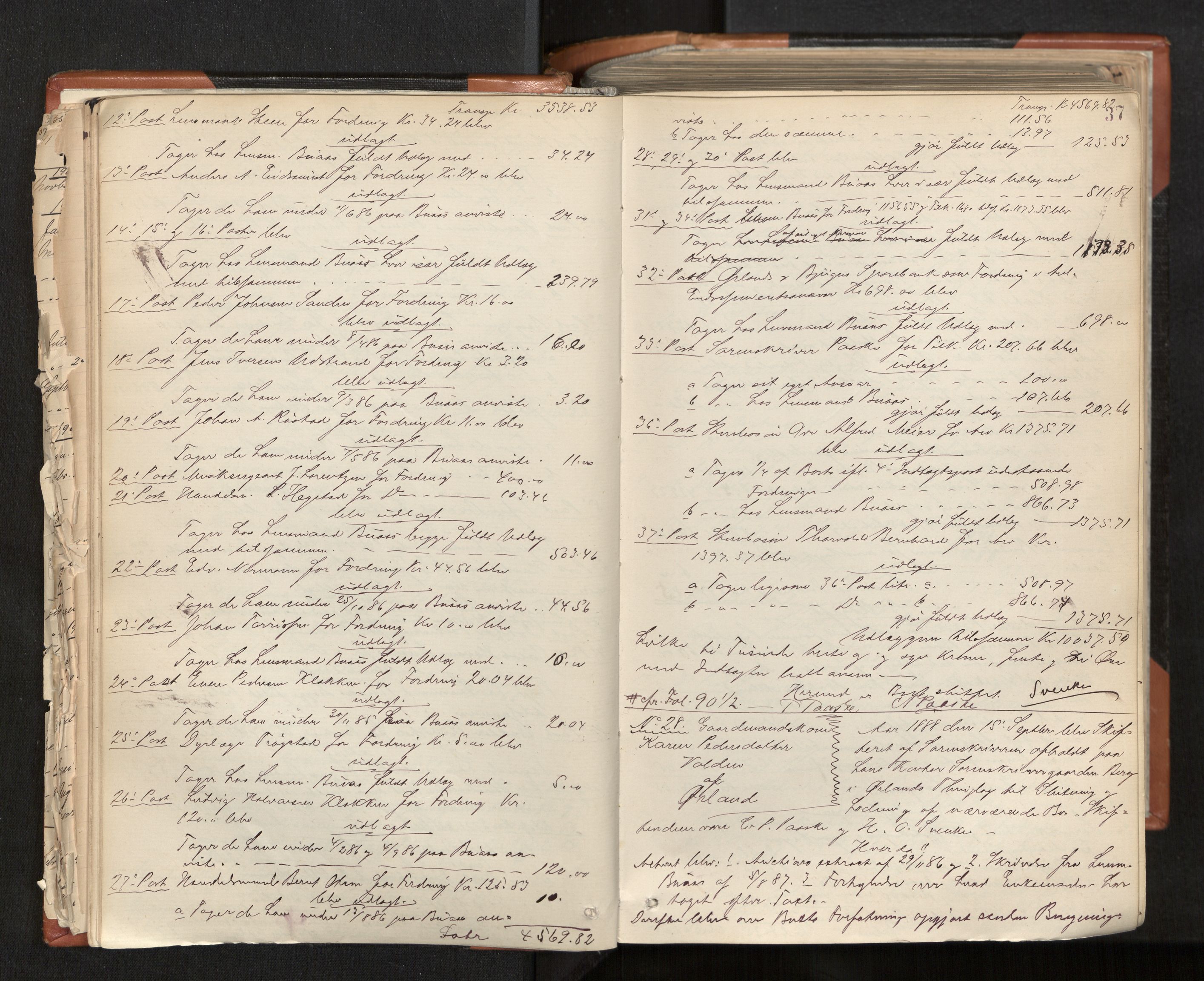 Fosen sorenskriveri, AV/SAT-A-1107/1/3/3A/L0028: Skifteutlodningsprotokoll nr. 7, 1887-1904, s. 37