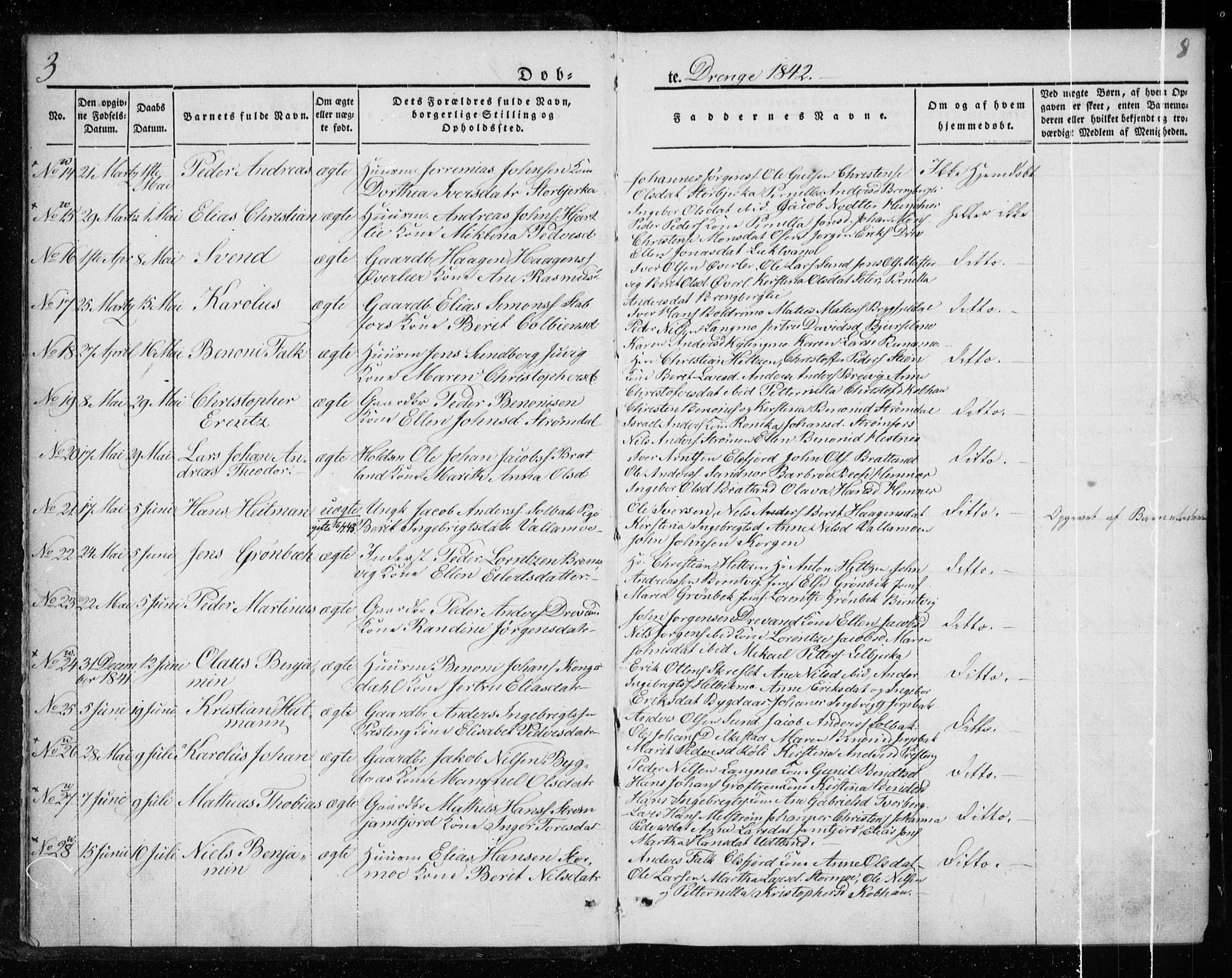 Ministerialprotokoller, klokkerbøker og fødselsregistre - Nordland, AV/SAT-A-1459/825/L0355: Ministerialbok nr. 825A09, 1842-1863, s. 3-4