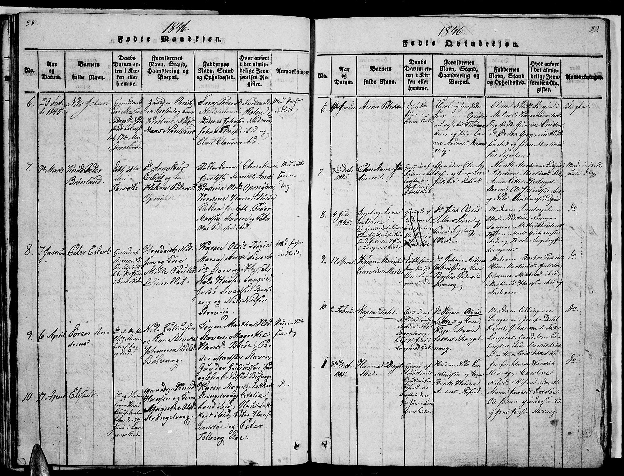 Ministerialprotokoller, klokkerbøker og fødselsregistre - Nordland, AV/SAT-A-1459/893/L1346: Klokkerbok nr. 893C01, 1820-1858, s. 88-89