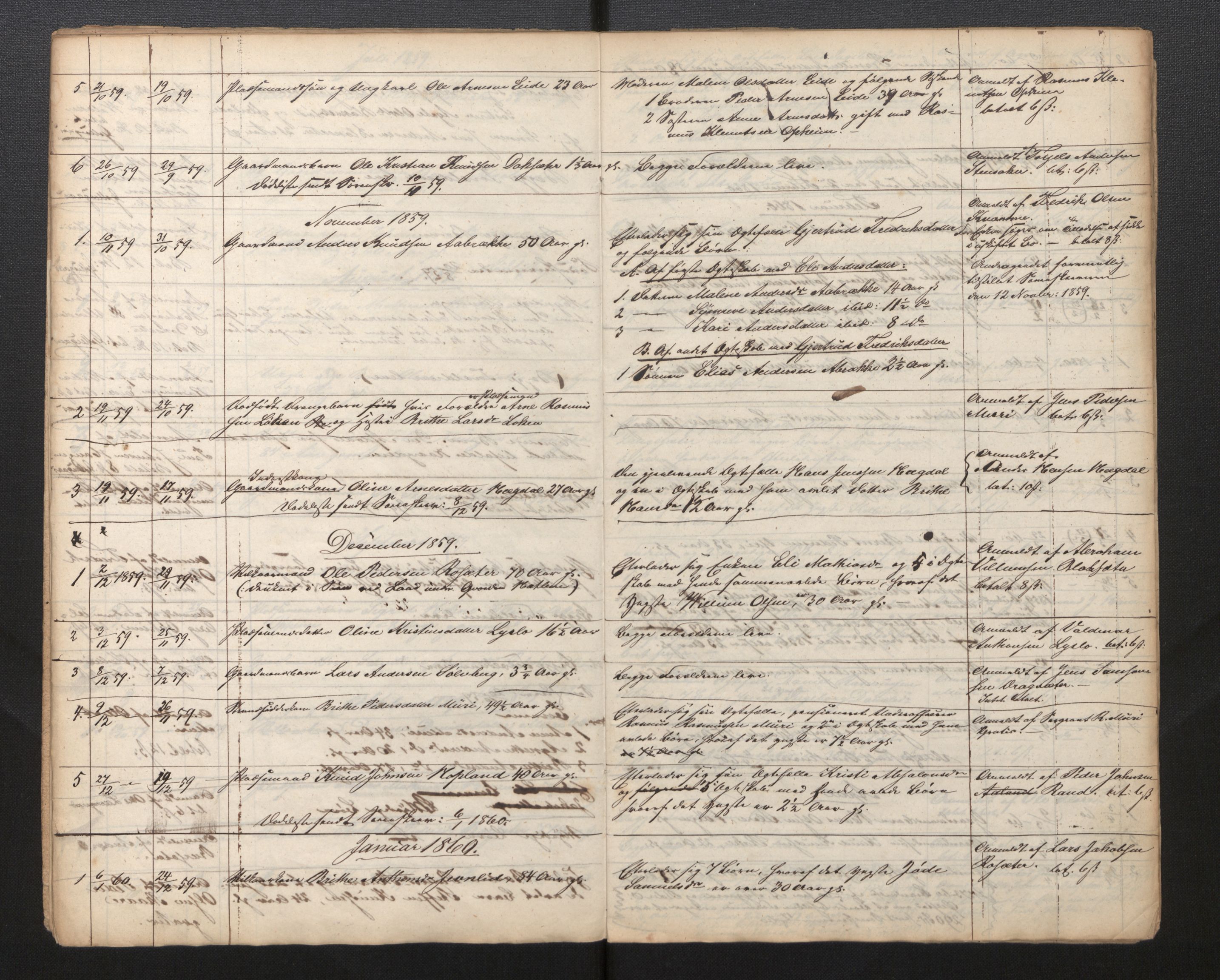 Lensmannen i Stryn og Innvik, SAB/A-30201/0006/L0001: Dødsfallprotokoll, 1856-1861