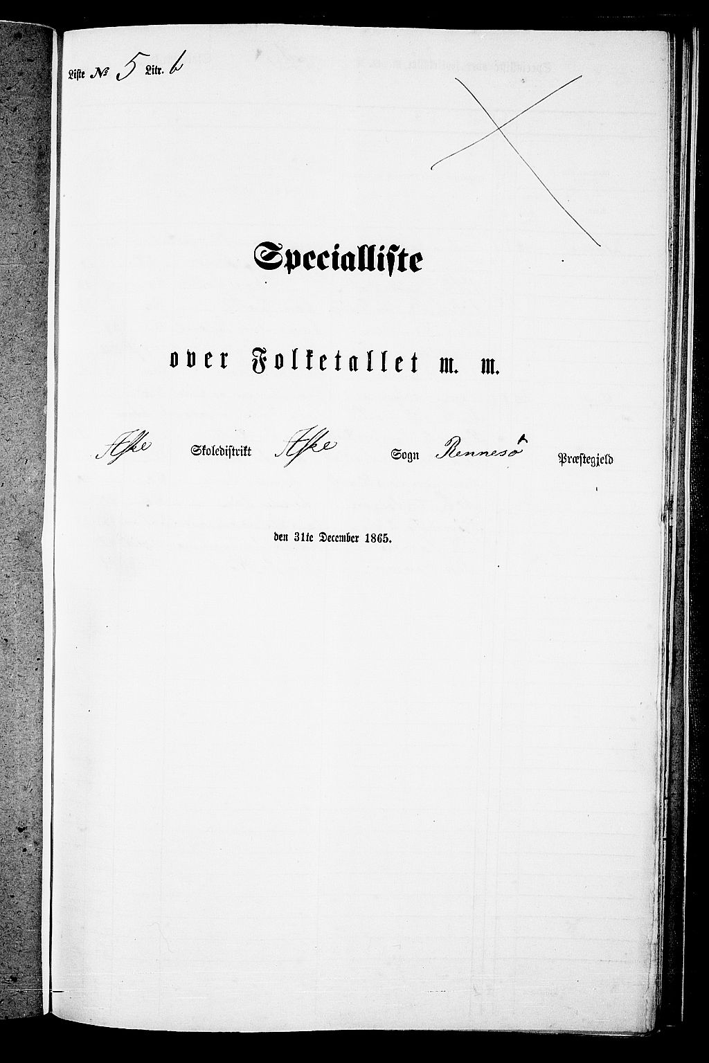 RA, Folketelling 1865 for 1142P Rennesøy prestegjeld, 1865, s. 85