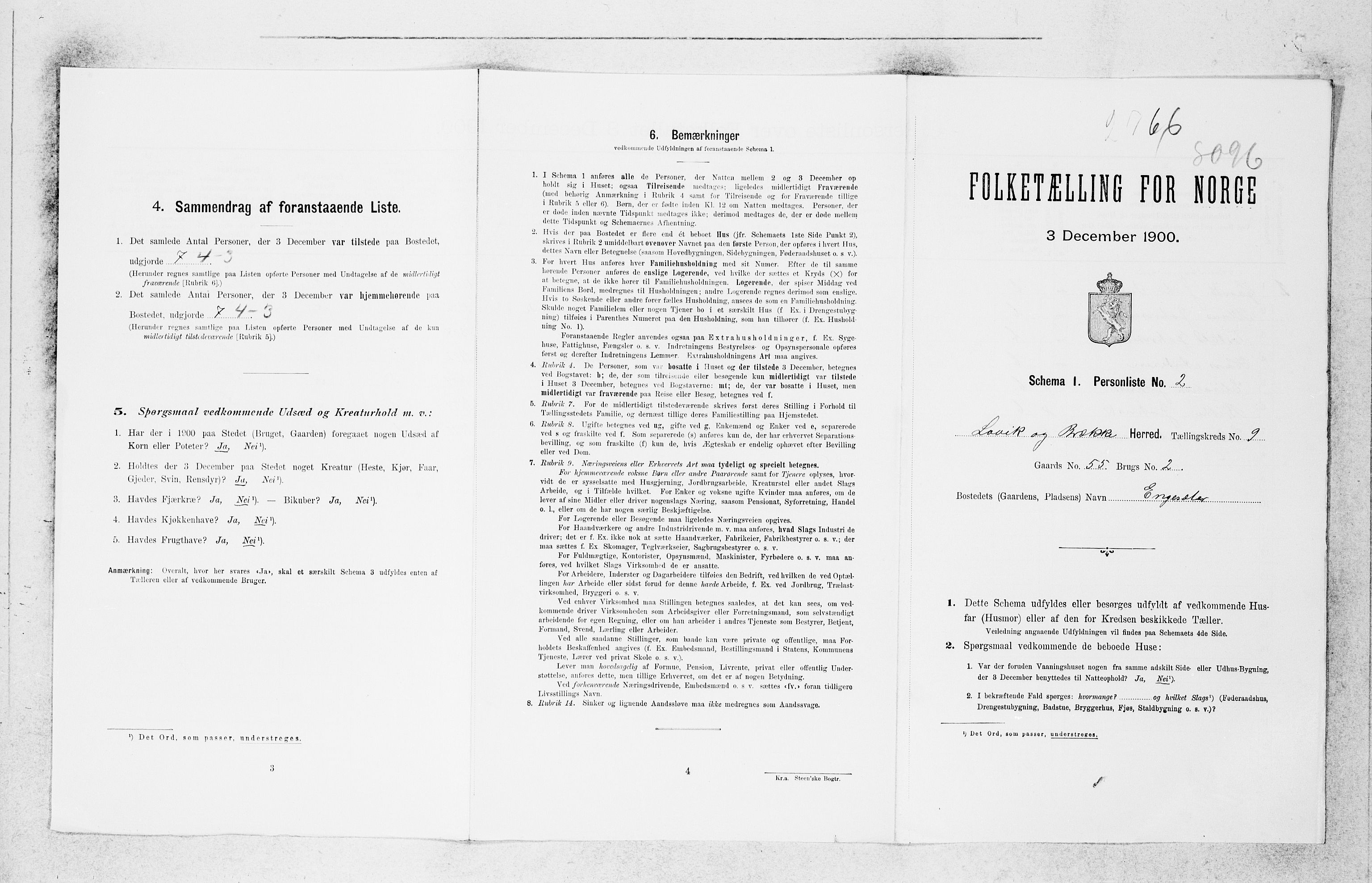 SAB, Folketelling 1900 for 1415 Lavik og Brekke herred, 1900, s. 541