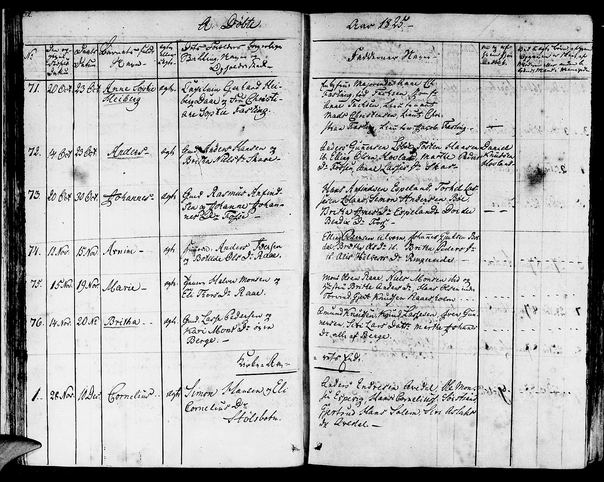 Lavik sokneprestembete, AV/SAB-A-80901: Ministerialbok nr. A 2I, 1821-1842, s. 32