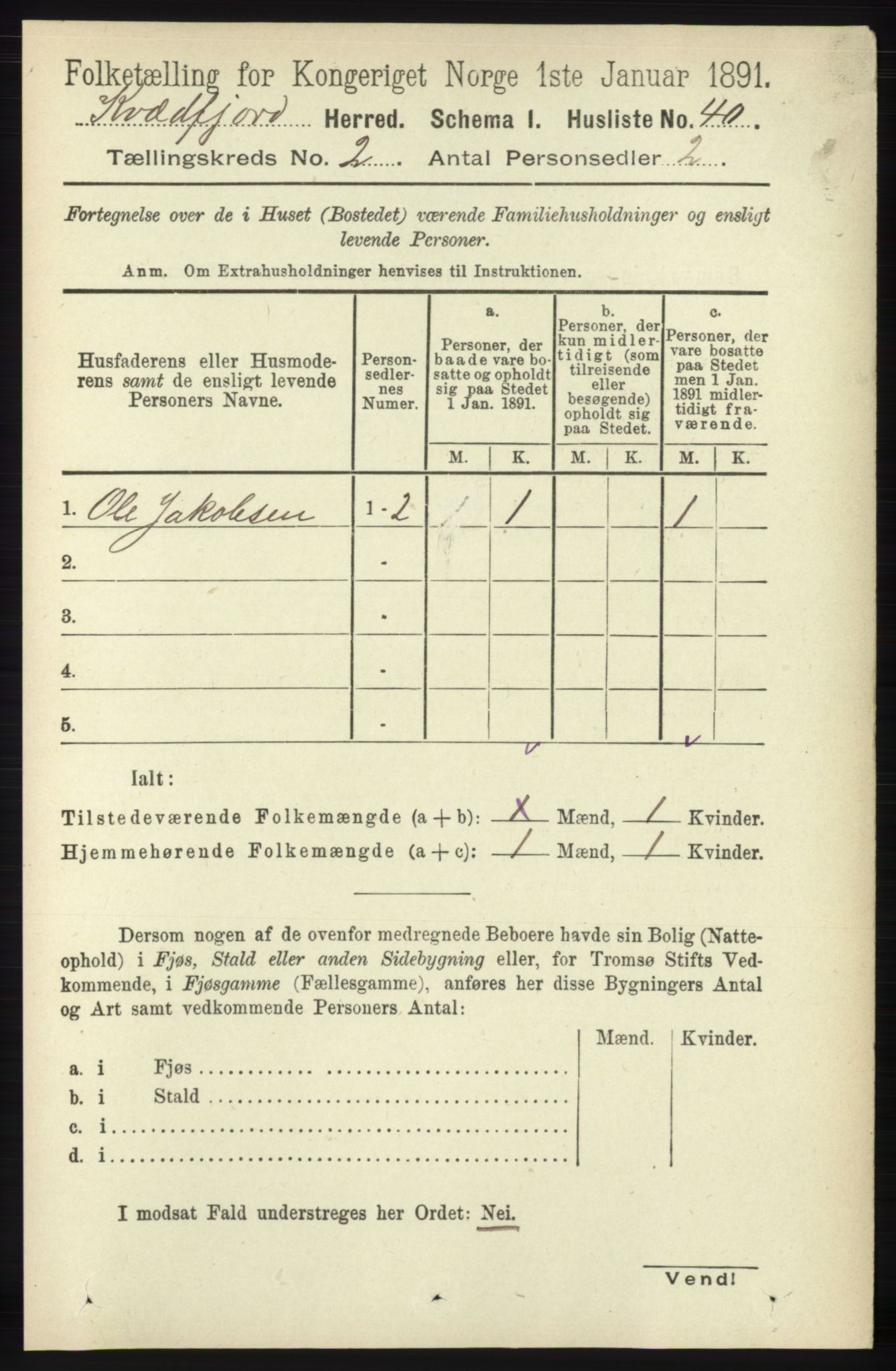 RA, Folketelling 1891 for 1911 Kvæfjord herred, 1891, s. 667