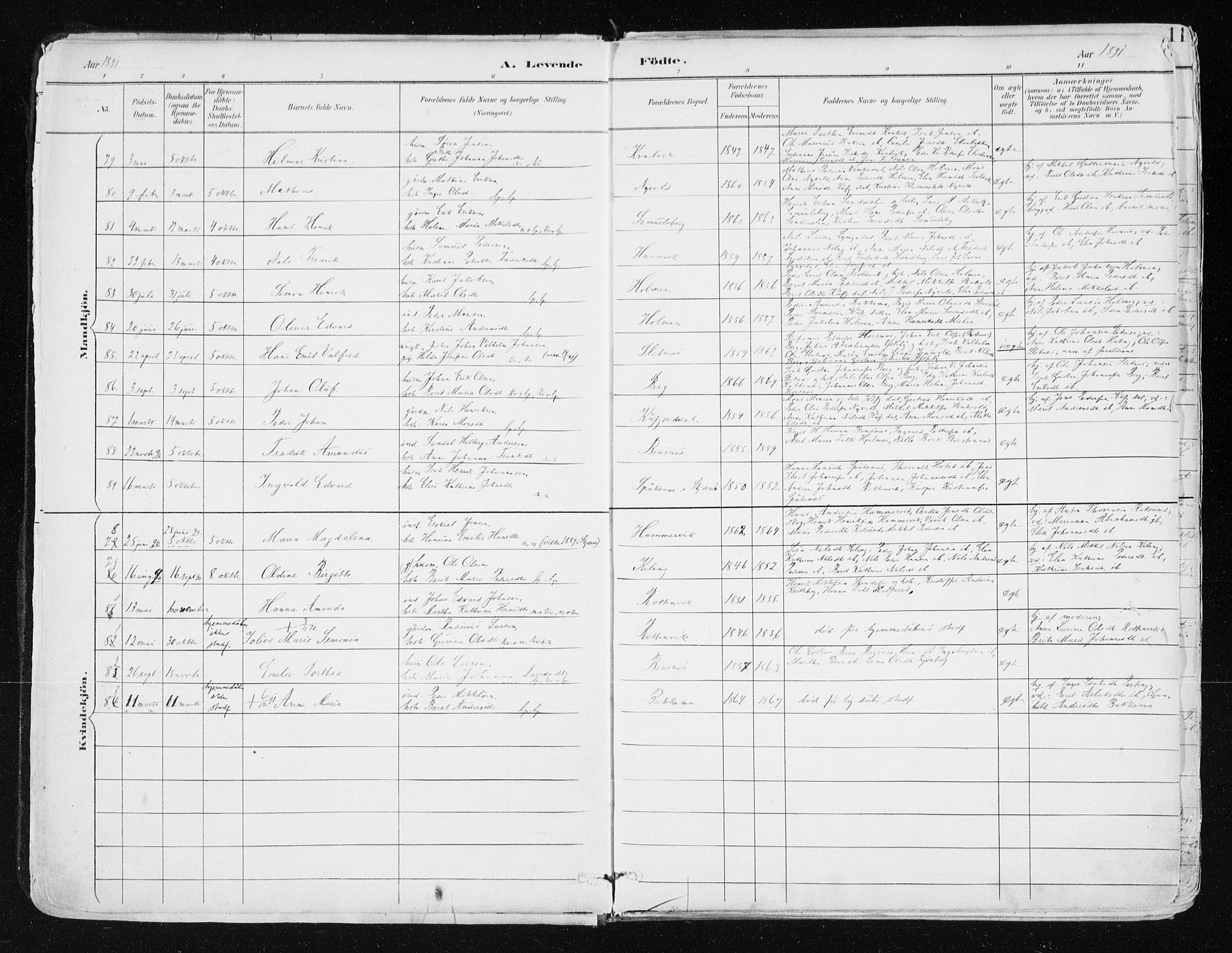 Lyngen sokneprestembete, AV/SATØ-S-1289/H/He/Hea/L0008kirke: Ministerialbok nr. 8, 1891-1902, s. 8