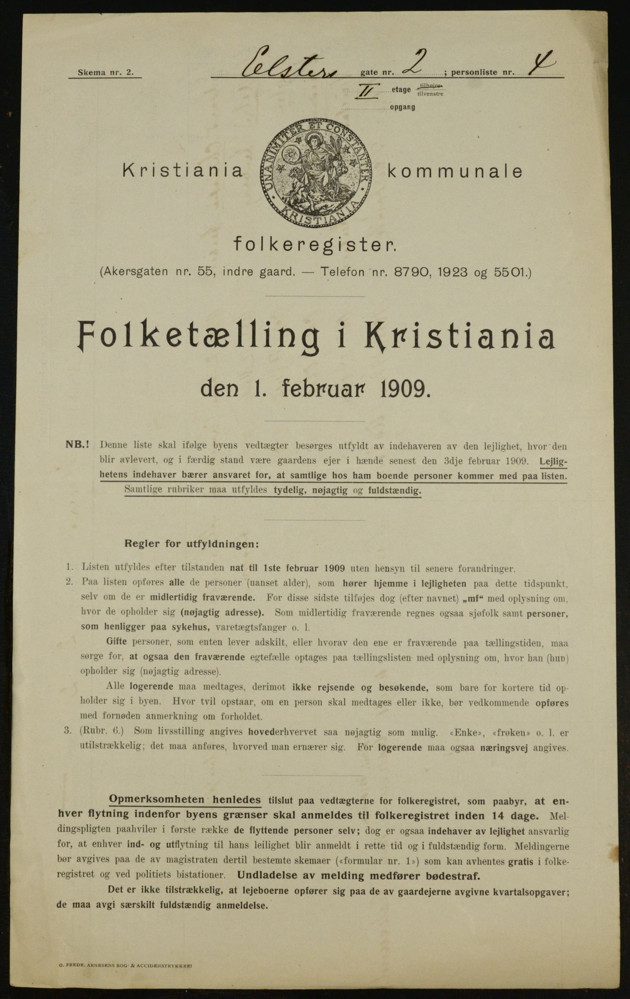 OBA, Kommunal folketelling 1.2.1909 for Kristiania kjøpstad, 1909, s. 18810