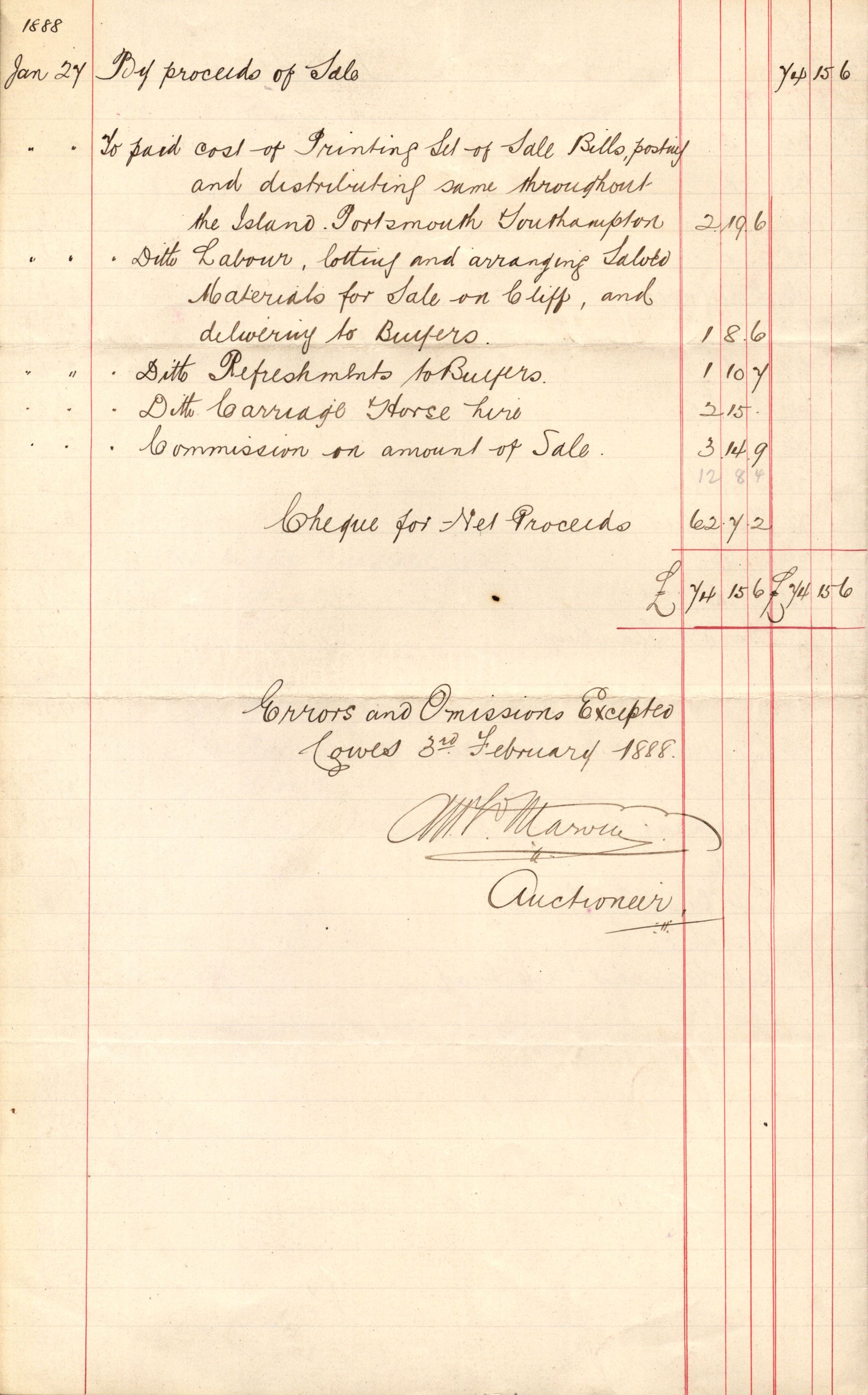 Pa 63 - Østlandske skibsassuranceforening, VEMU/A-1079/G/Ga/L0021/0005: Havaridokumenter / Haabet, Louise, Kvik, Libra, Kongsek, Ispilen, 1888, s. 51