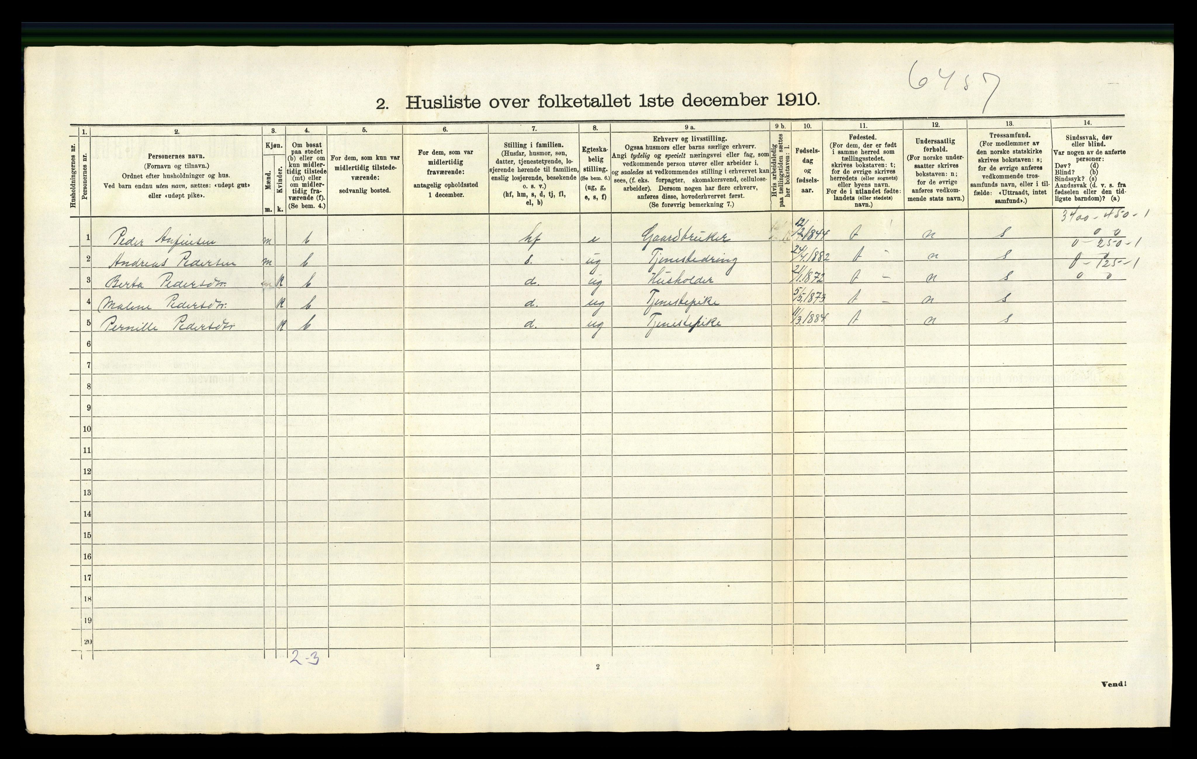 RA, Folketelling 1910 for 1217 Valestrand herred, 1910, s. 29
