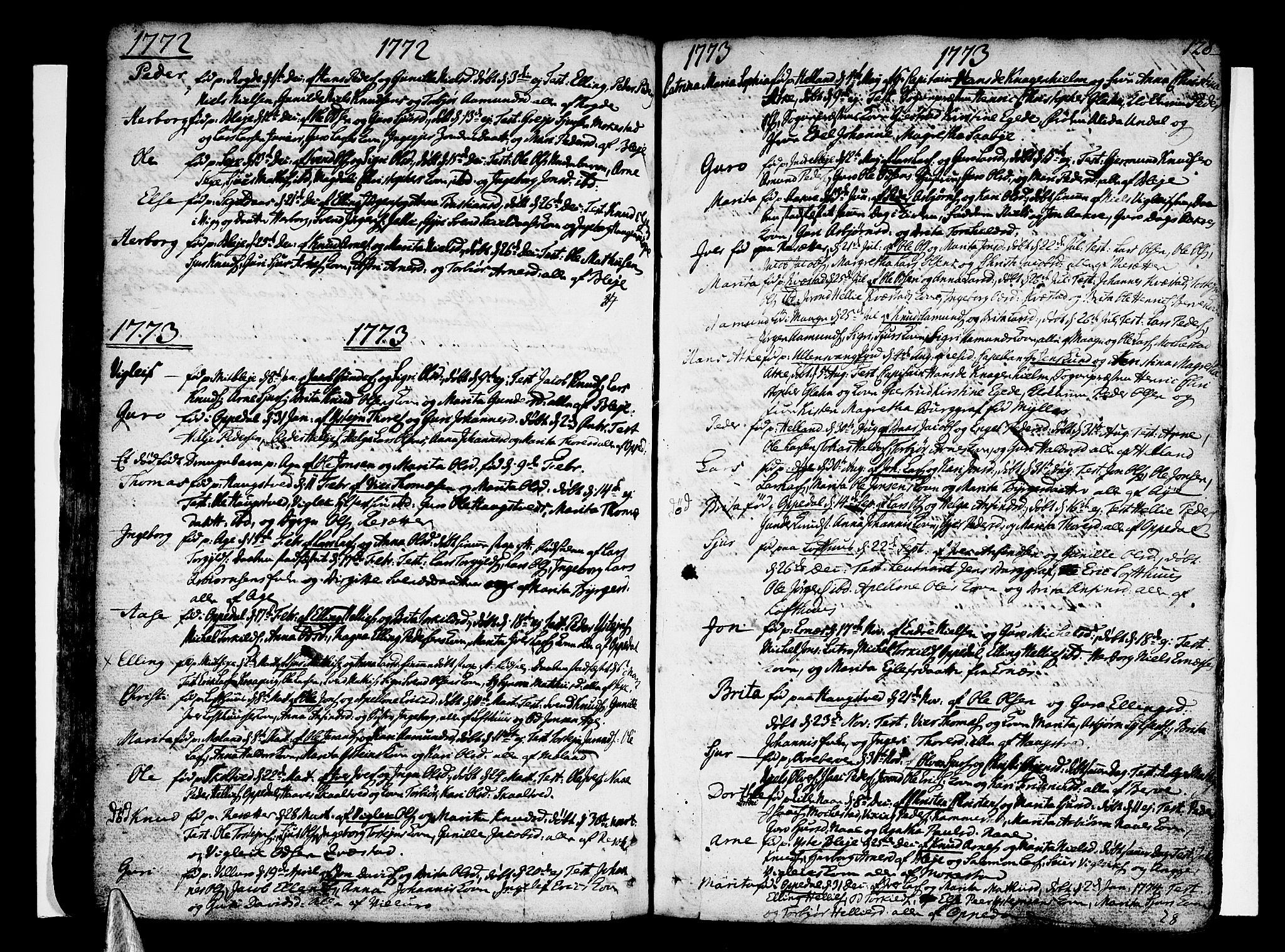 Ullensvang sokneprestembete, SAB/A-78701/H/Haa: Ministerialbok nr. A 6 /1, 1758-1788, s. 128