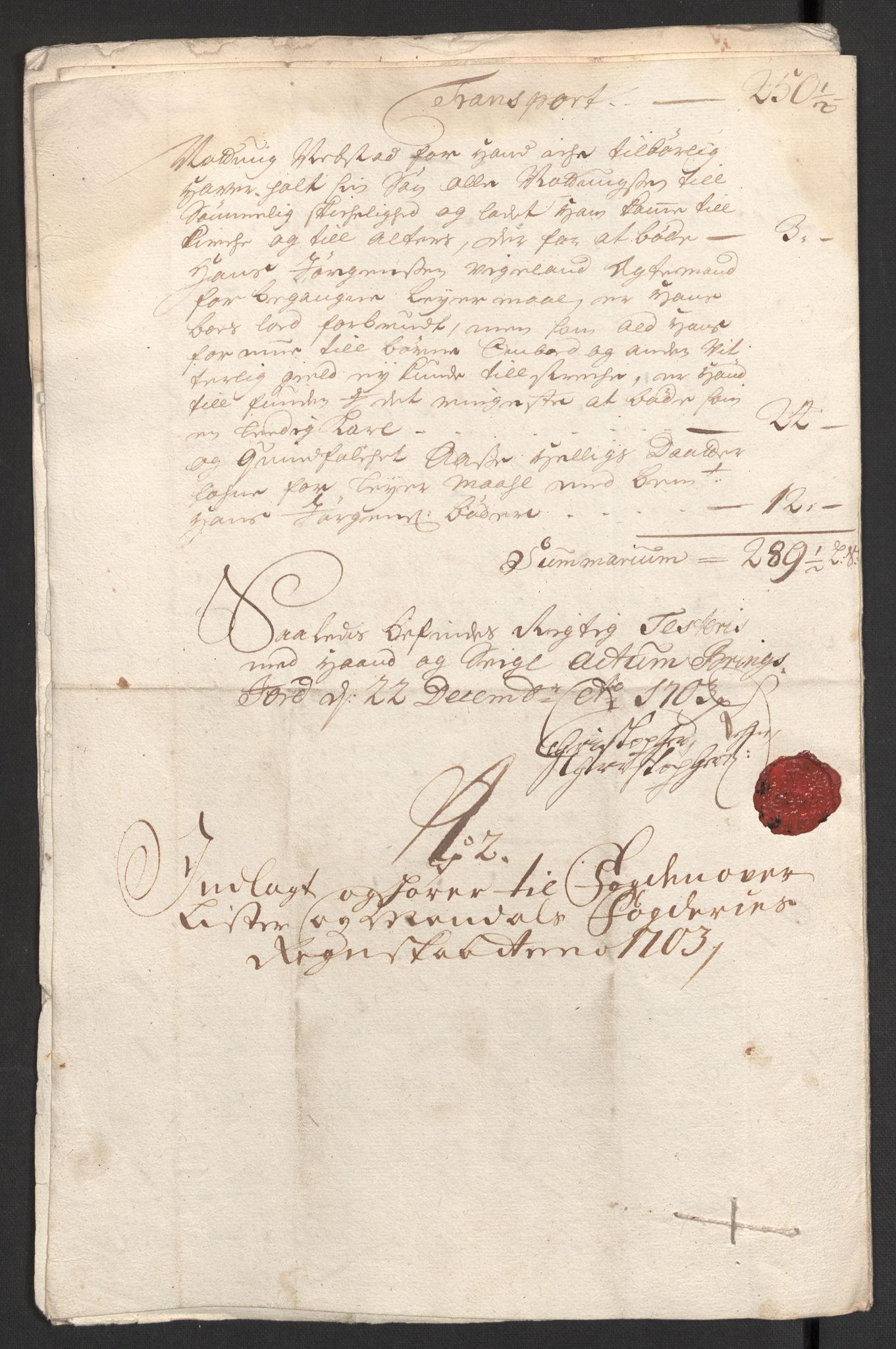 Rentekammeret inntil 1814, Reviderte regnskaper, Fogderegnskap, AV/RA-EA-4092/R43/L2550: Fogderegnskap Lista og Mandal, 1703-1704, s. 31