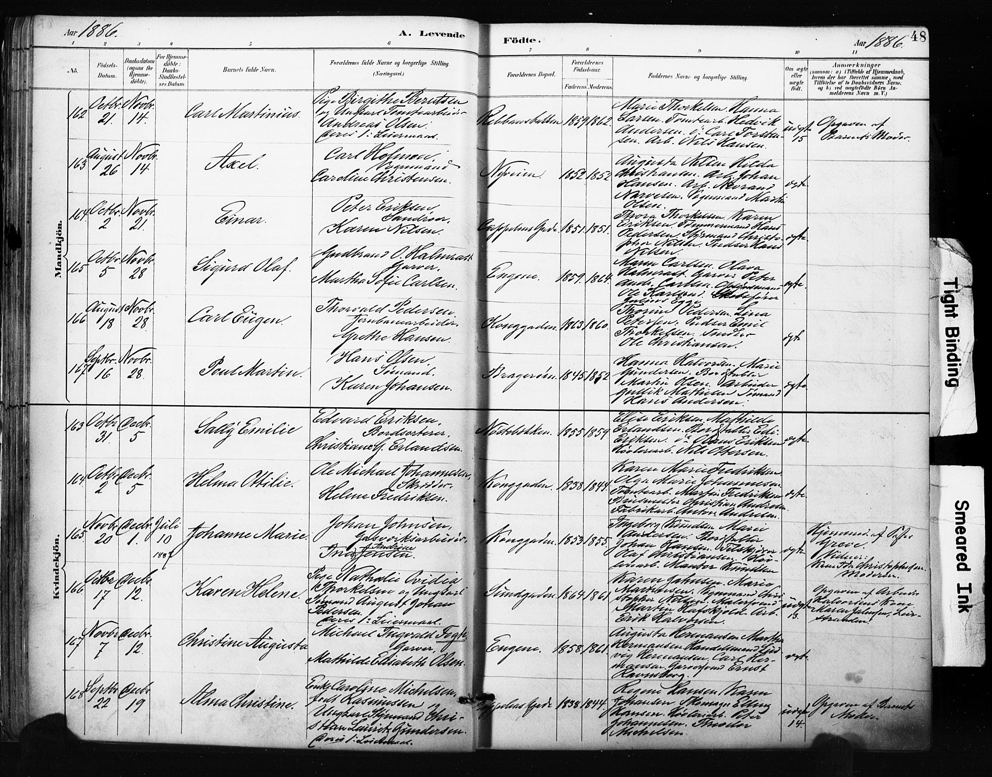 Bragernes kirkebøker, AV/SAKO-A-6/F/Fb/L0007: Ministerialbok nr. II 7, 1885-1893, s. 48