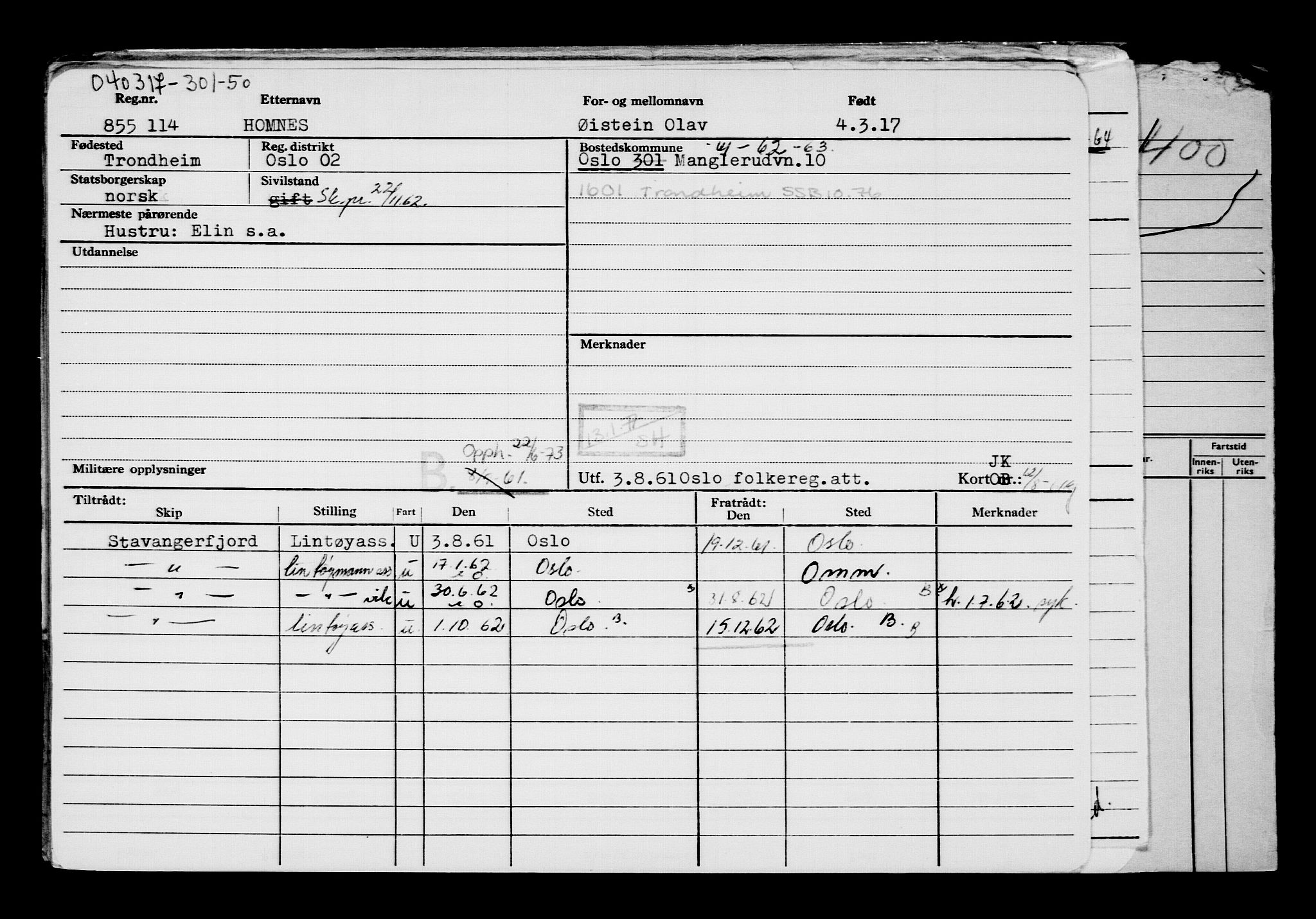 Direktoratet for sjømenn, RA/S-3545/G/Gb/L0146: Hovedkort, 1917, s. 454