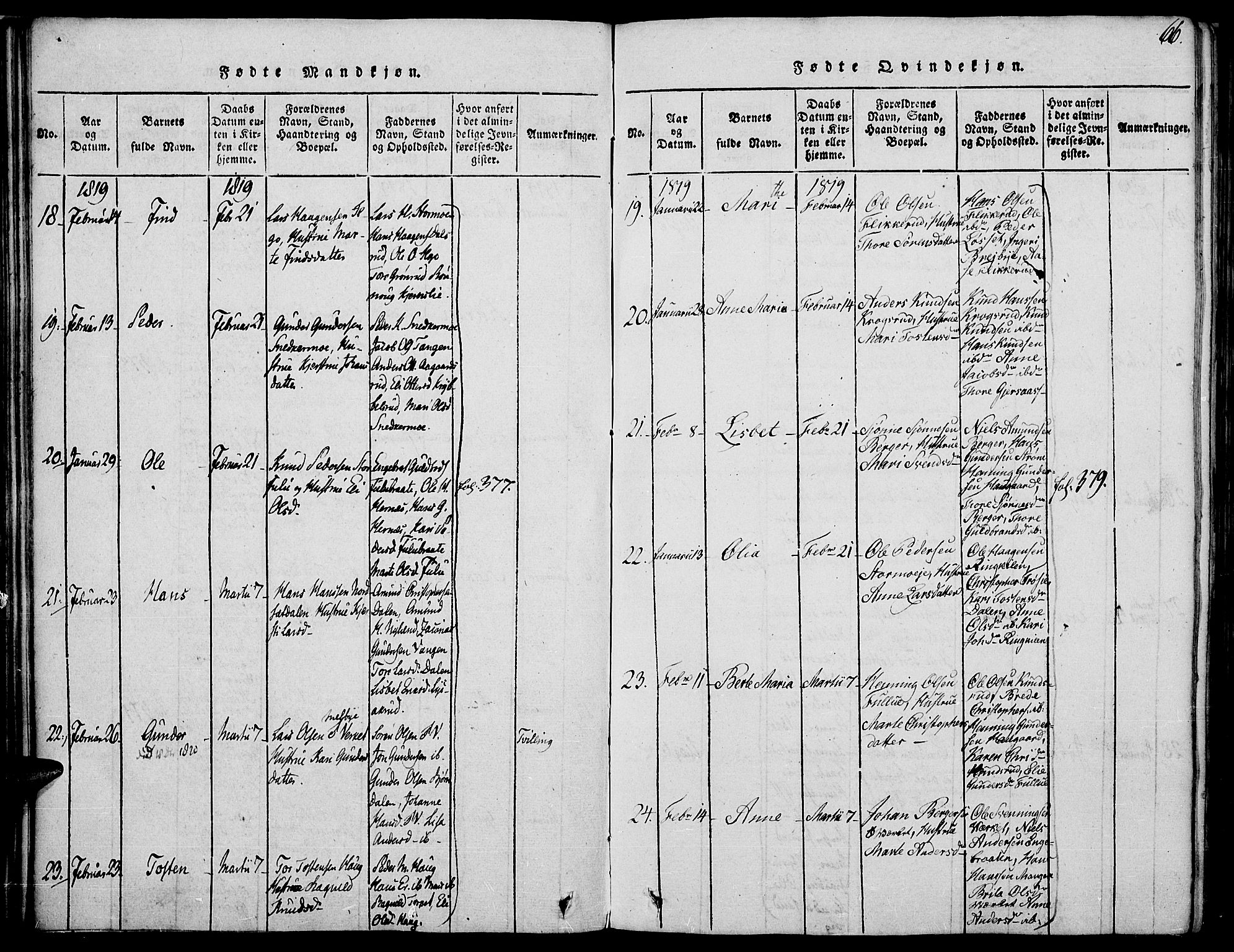 Strøm-Odalen prestekontor, SAH/PREST-028/H/Ha/Haa/L0006: Ministerialbok nr. 6, 1814-1850, s. 66