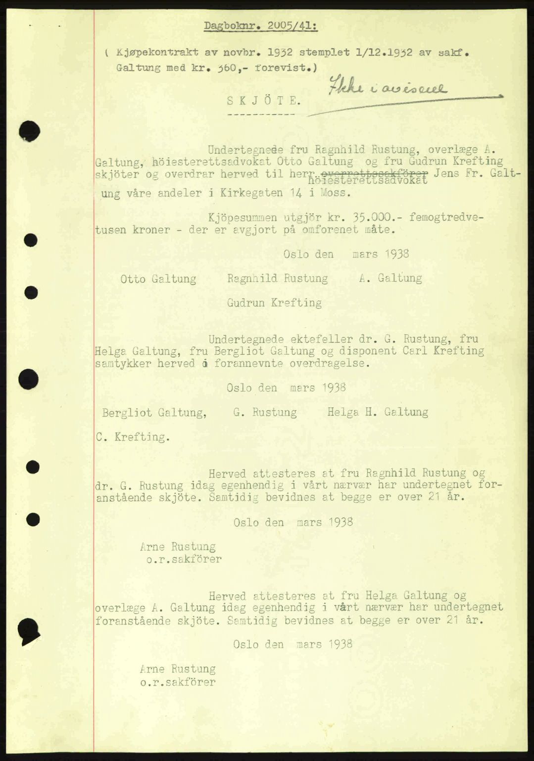 Moss sorenskriveri, SAO/A-10168: Pantebok nr. A9, 1941-1942, Dagboknr: 2005/1941