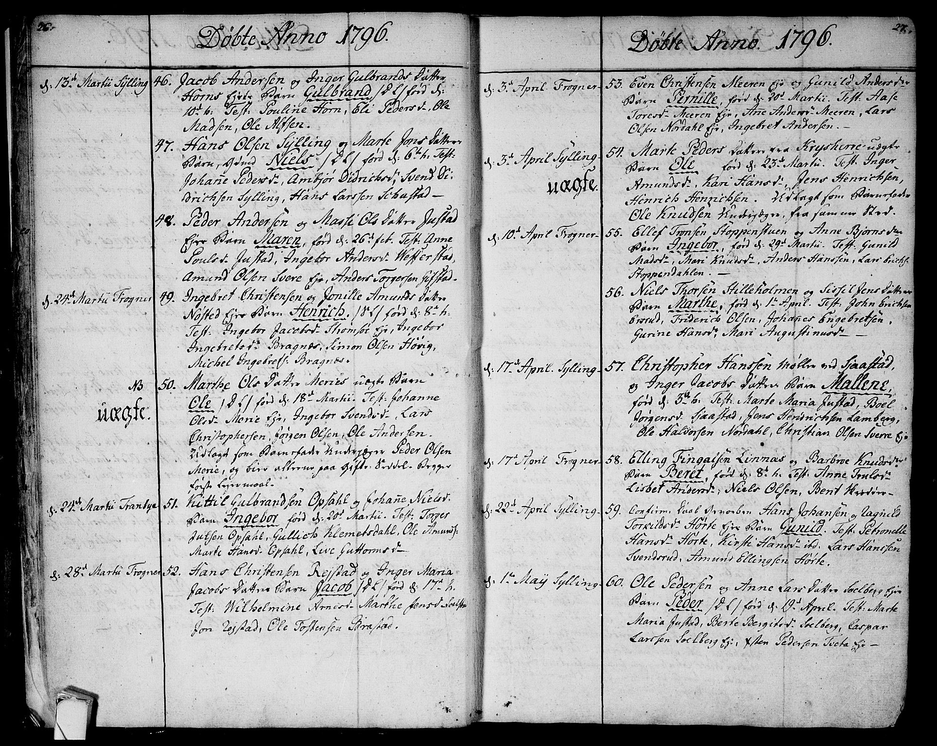 Lier kirkebøker, AV/SAKO-A-230/F/Fa/L0007: Ministerialbok nr. I 7, 1794-1813, s. 26-27
