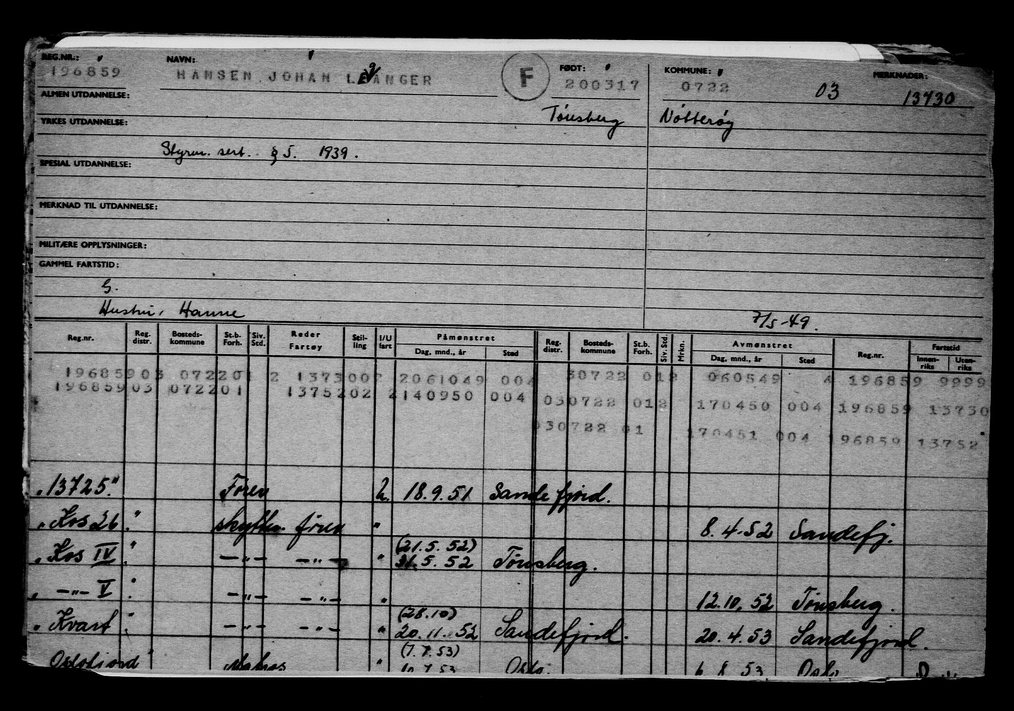 Direktoratet for sjømenn, AV/RA-S-3545/G/Gb/L0147: Hovedkort, 1917, s. 148