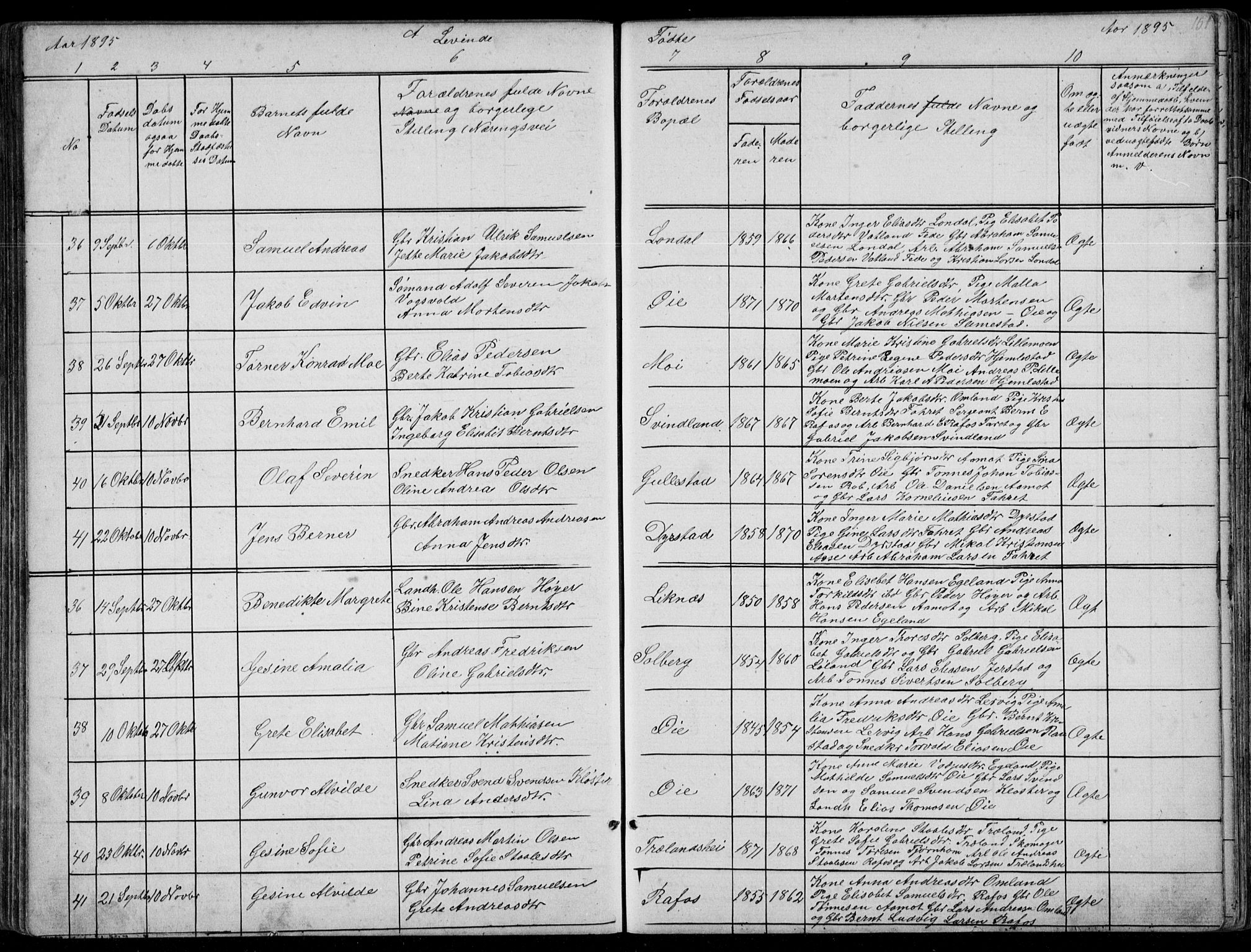 Kvinesdal sokneprestkontor, AV/SAK-1111-0026/F/Fb/Fbb/L0002: Klokkerbok nr. B 2, 1873-1897, s. 151