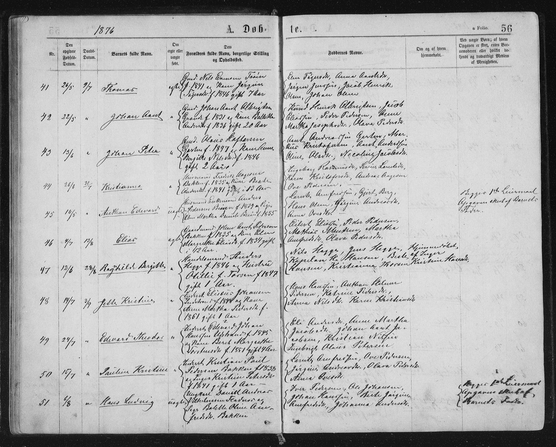 Ministerialprotokoller, klokkerbøker og fødselsregistre - Sør-Trøndelag, AV/SAT-A-1456/659/L0745: Klokkerbok nr. 659C02, 1869-1892, s. 56