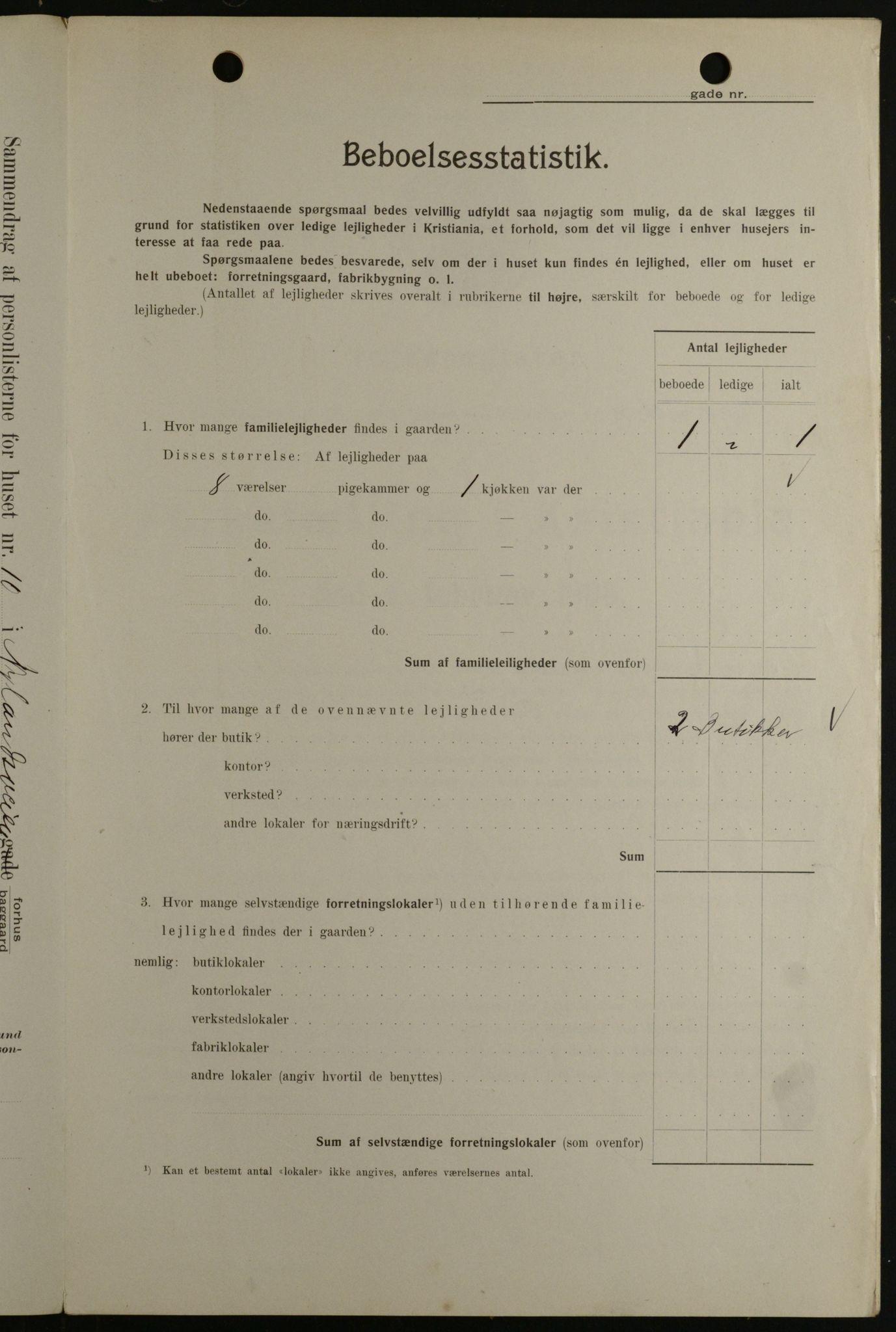 OBA, Kommunal folketelling 1.2.1908 for Kristiania kjøpstad, 1908, s. 66533