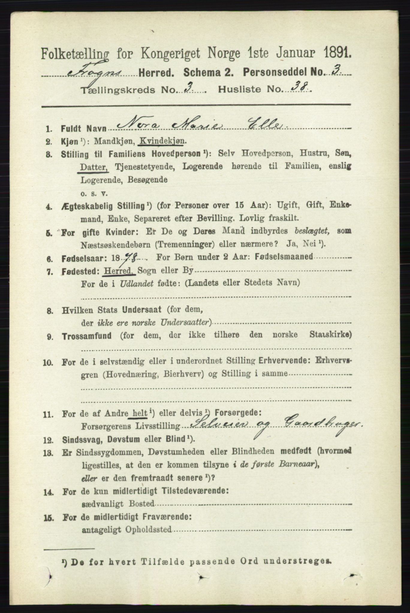 RA, Folketelling 1891 for 0215 Frogn herred, 1891, s. 2131