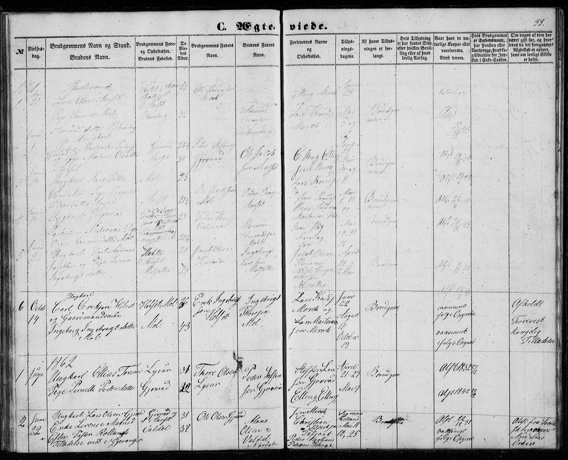 Ministerialprotokoller, klokkerbøker og fødselsregistre - Møre og Romsdal, AV/SAT-A-1454/518/L0234: Klokkerbok nr. 518C01, 1854-1884, s. 33