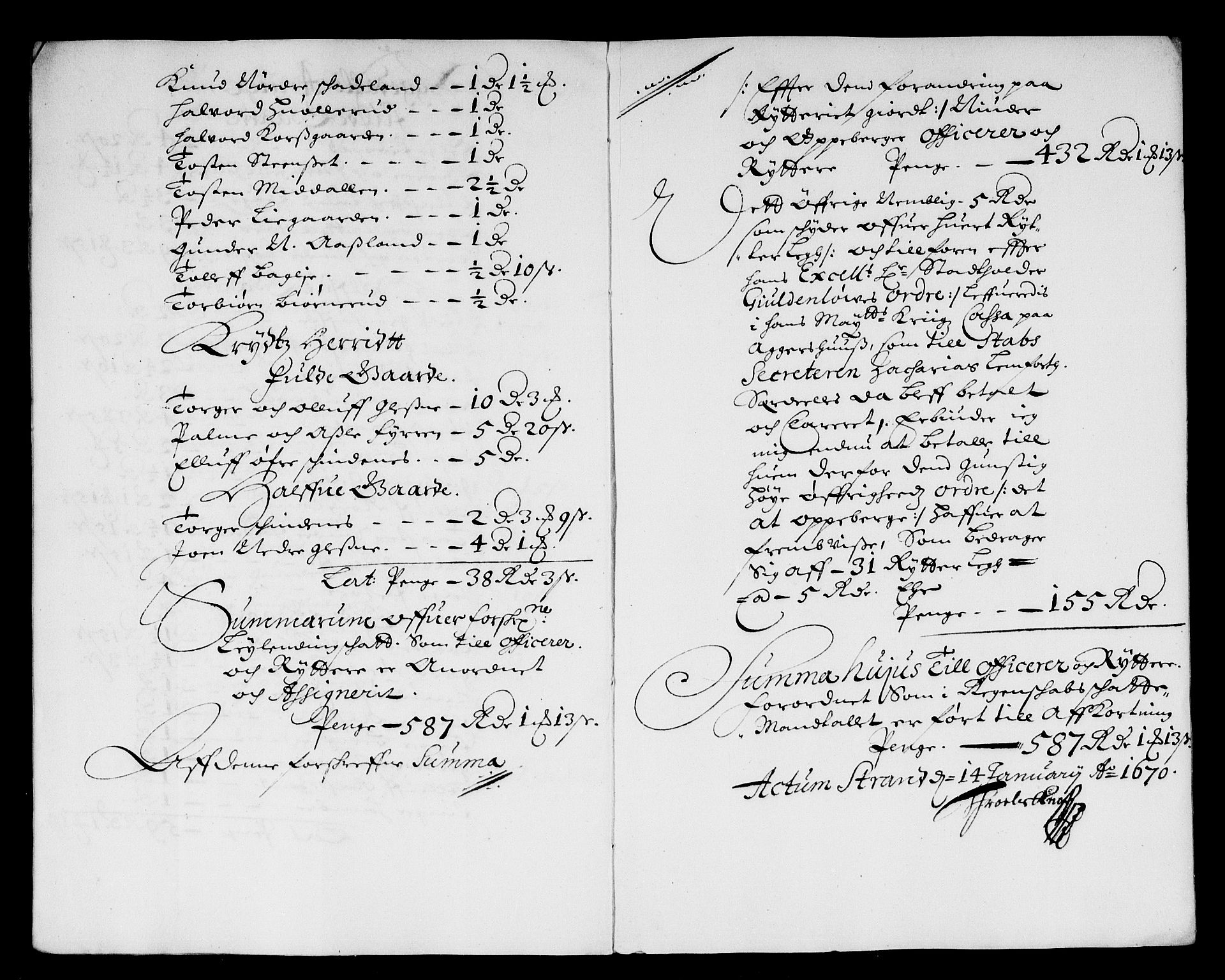 Rentekammeret inntil 1814, Reviderte regnskaper, Stiftamtstueregnskaper, Landkommissariatet på Akershus og Akershus stiftamt, AV/RA-EA-5869/R/Rb/L0055: Akershus stiftamt, 1666-1669