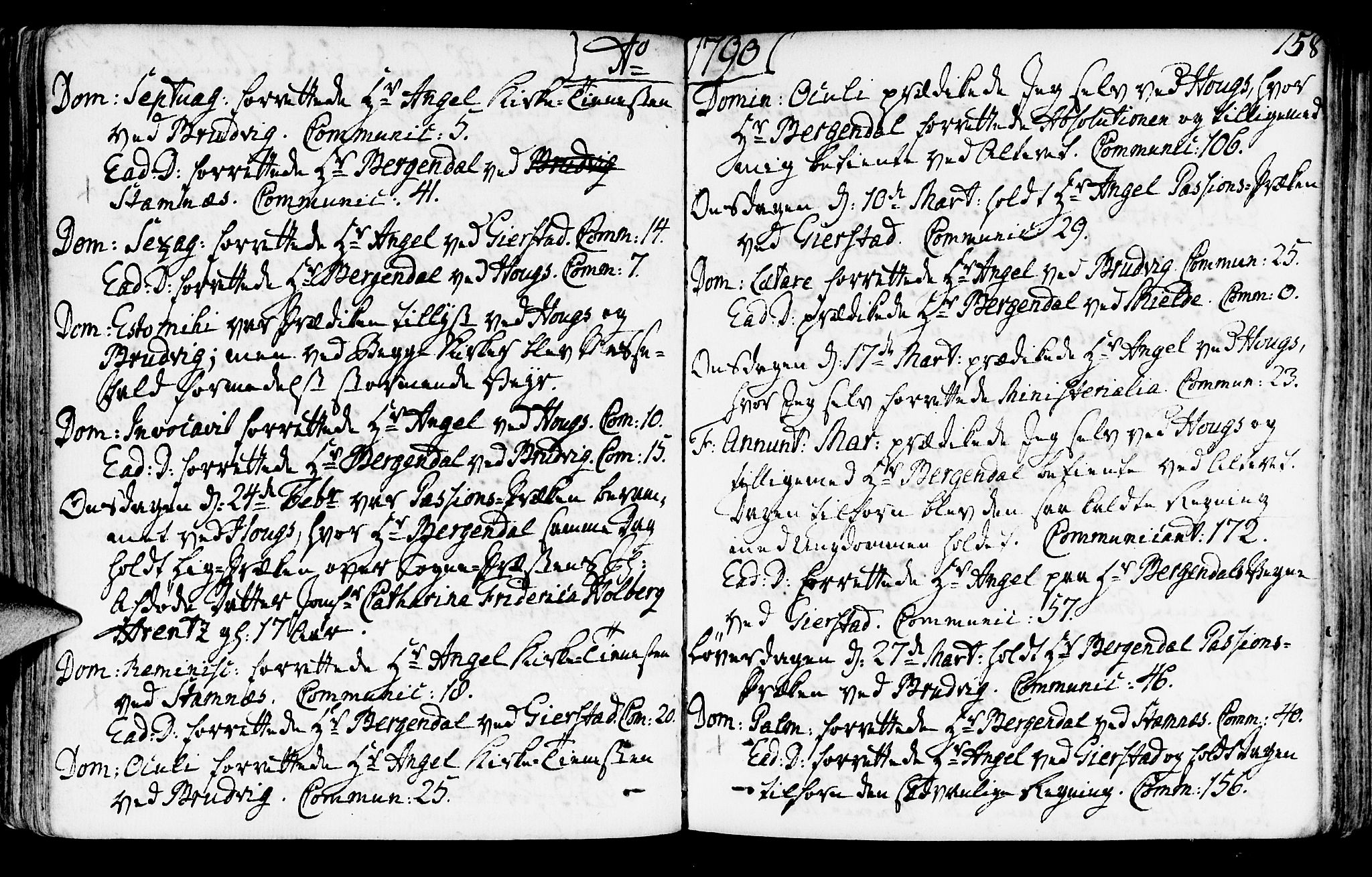 Haus sokneprestembete, SAB/A-75601/H/Haa: Ministerialbok nr. A 10, 1782-1796, s. 158