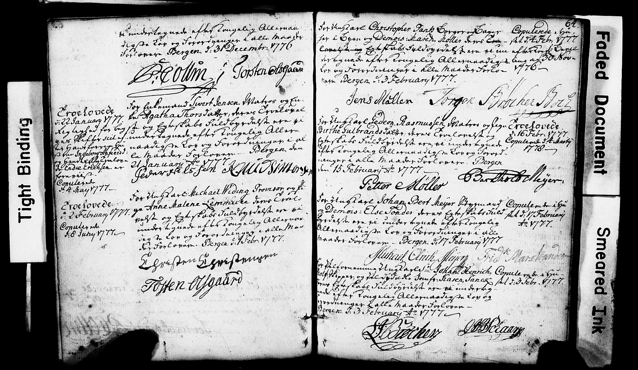 Domkirken sokneprestembete, SAB/A-74801: Forlovererklæringer nr. II.5.1, 1767-1792, s. 64