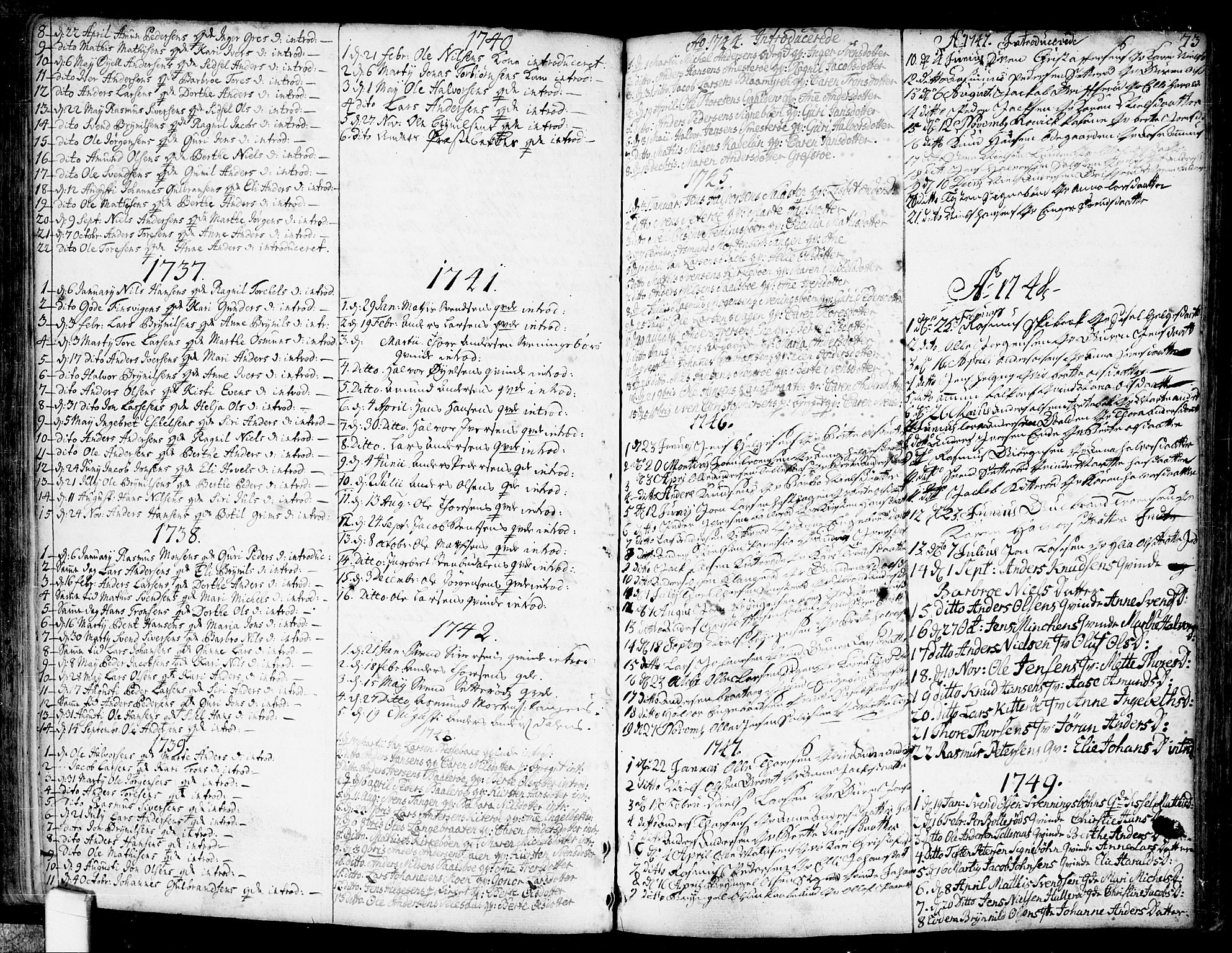 Idd prestekontor Kirkebøker, SAO/A-10911/F/Fb/L0001: Ministerialbok nr. II 1, 1720-1789, s. 73