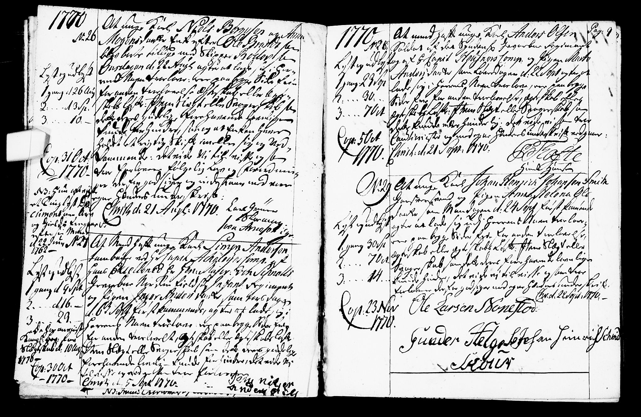 Oslo domkirke Kirkebøker, AV/SAO-A-10752/L/La/L0009: Forlovererklæringer nr. 9, 1770-1784, s. 9