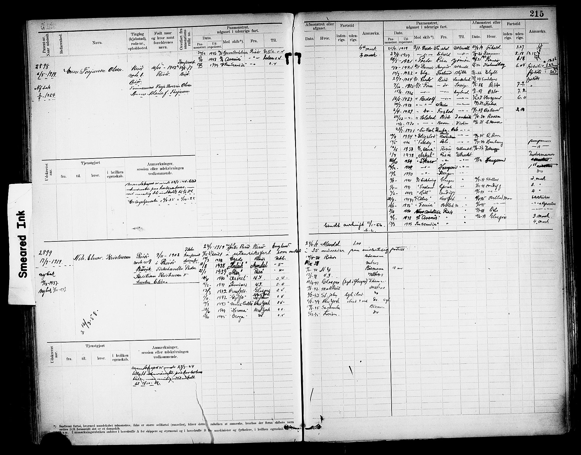 Risør mønstringskrets, SAK/2031-0010/F/Fb/L0013: Hovedrulle nr 2475-3063, T-12, 1904-1928, s. 234