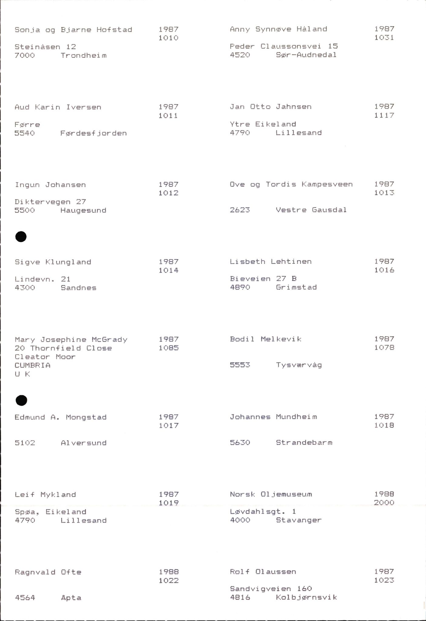 Pa 1660 - Kielland- fondet, AV/SAST-A-102242/A/Ab/L0001: Årsmøter og styre- og årsmøtedokumenter, 1984-1999