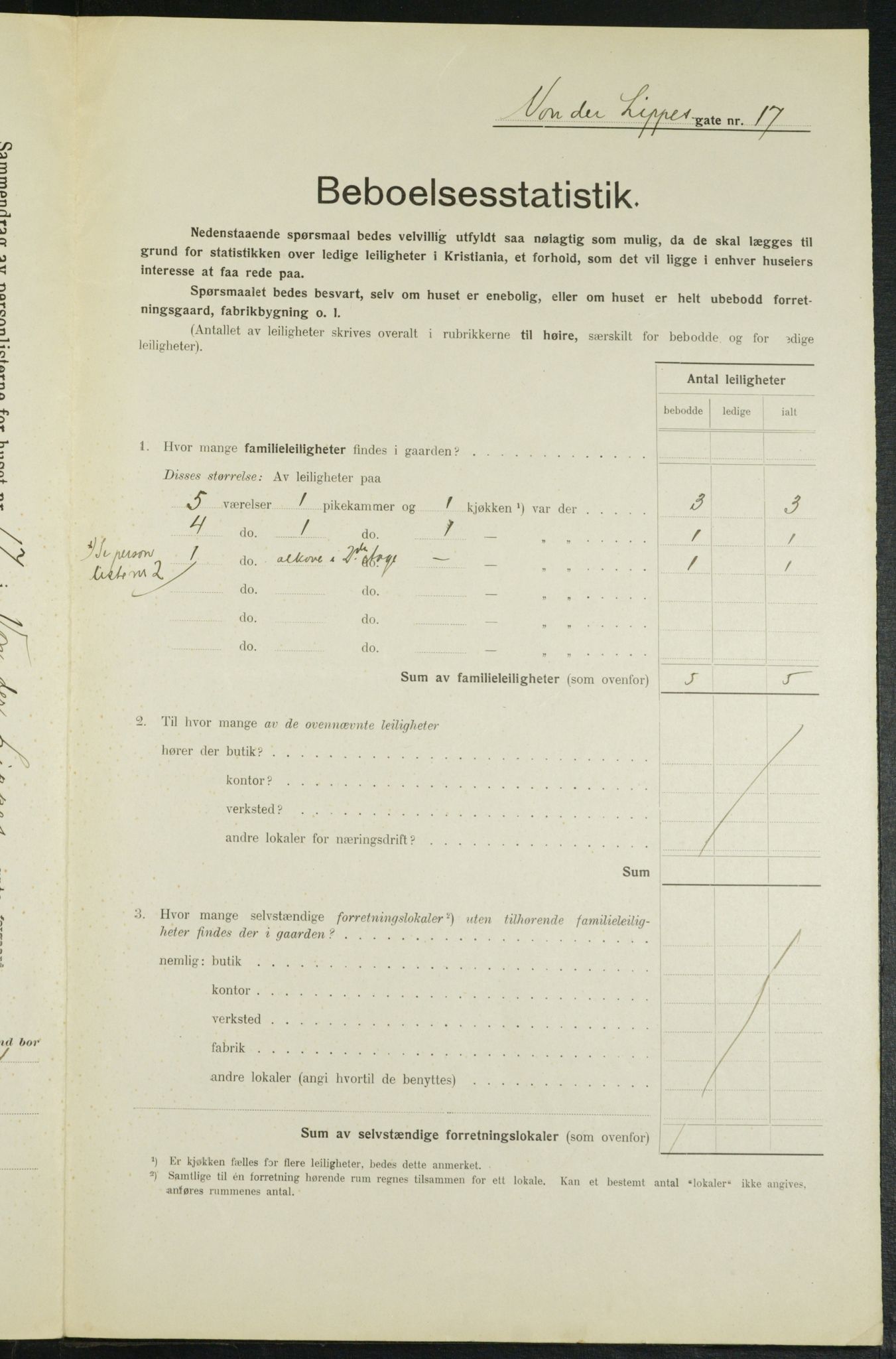 OBA, Kommunal folketelling 1.2.1914 for Kristiania, 1914, s. 126450