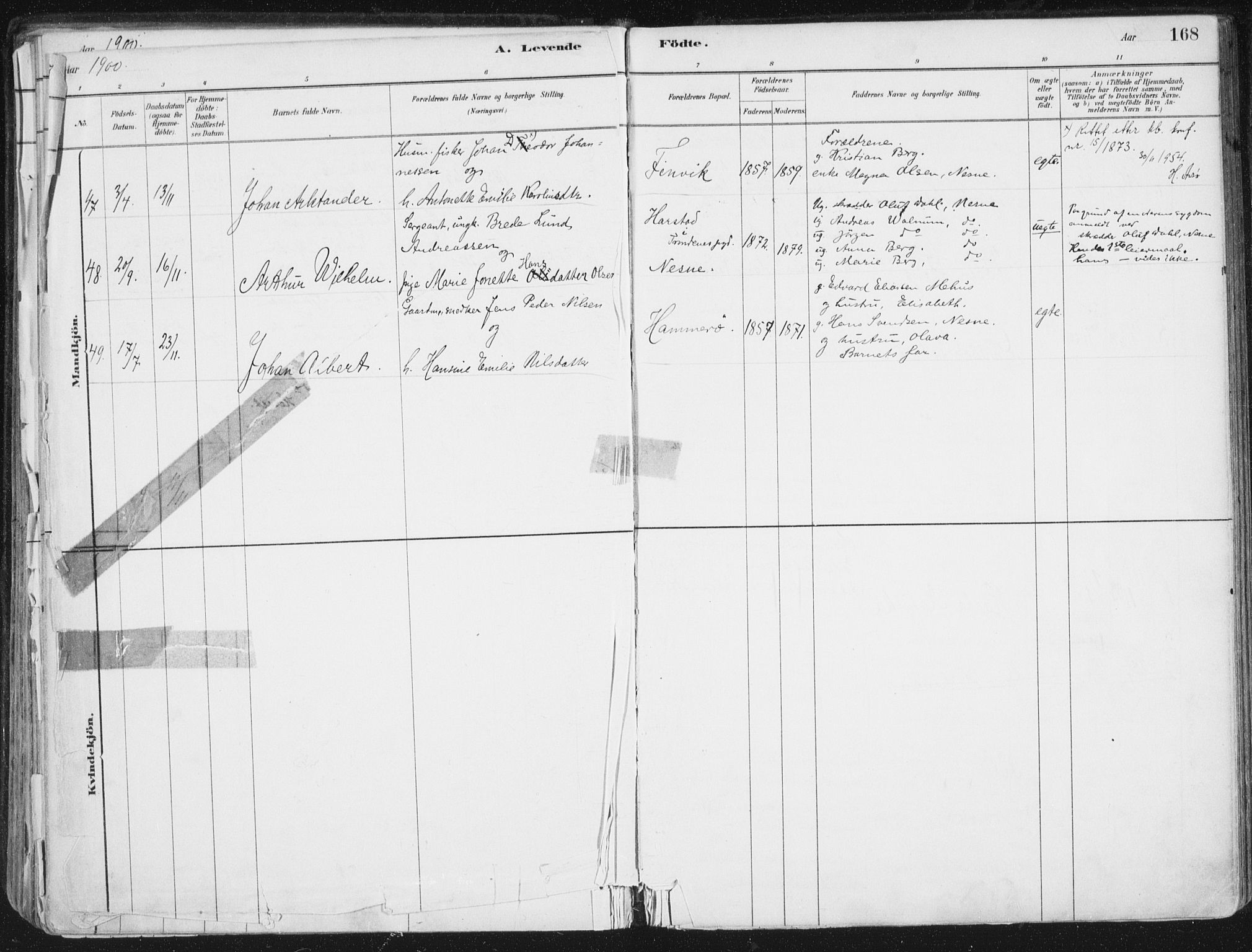 Ministerialprotokoller, klokkerbøker og fødselsregistre - Nordland, AV/SAT-A-1459/838/L0552: Ministerialbok nr. 838A10, 1880-1910, s. 168