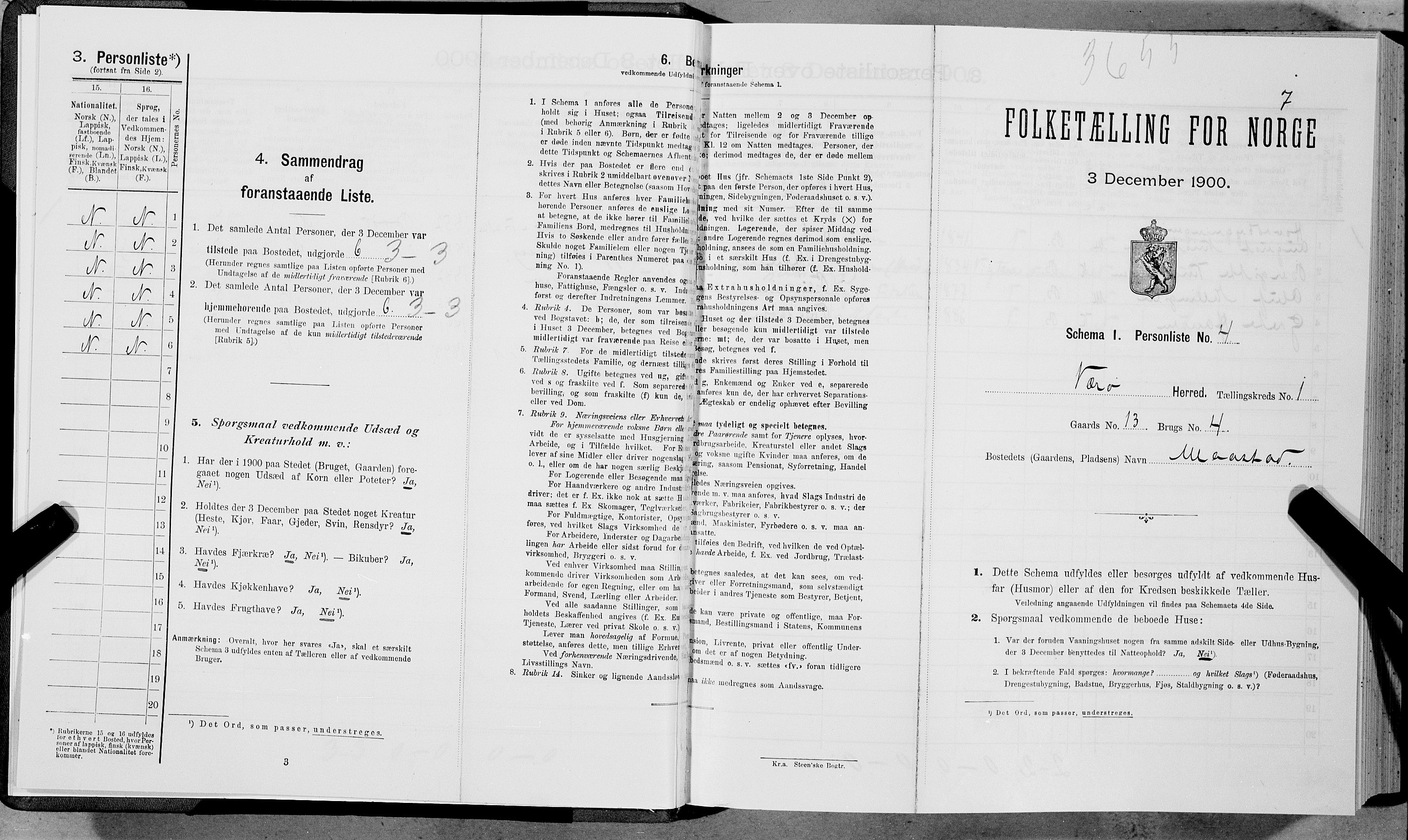 SAT, Folketelling 1900 for 1857 Værøy herred, 1900, s. 16
