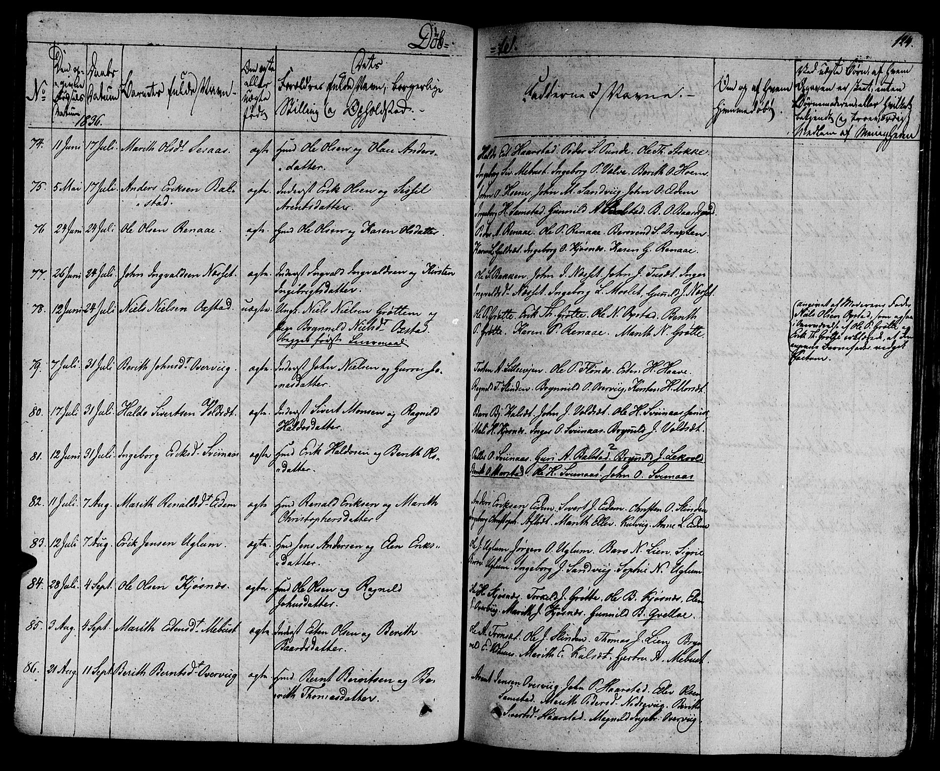 Ministerialprotokoller, klokkerbøker og fødselsregistre - Sør-Trøndelag, SAT/A-1456/695/L1143: Ministerialbok nr. 695A05 /1, 1824-1842, s. 124